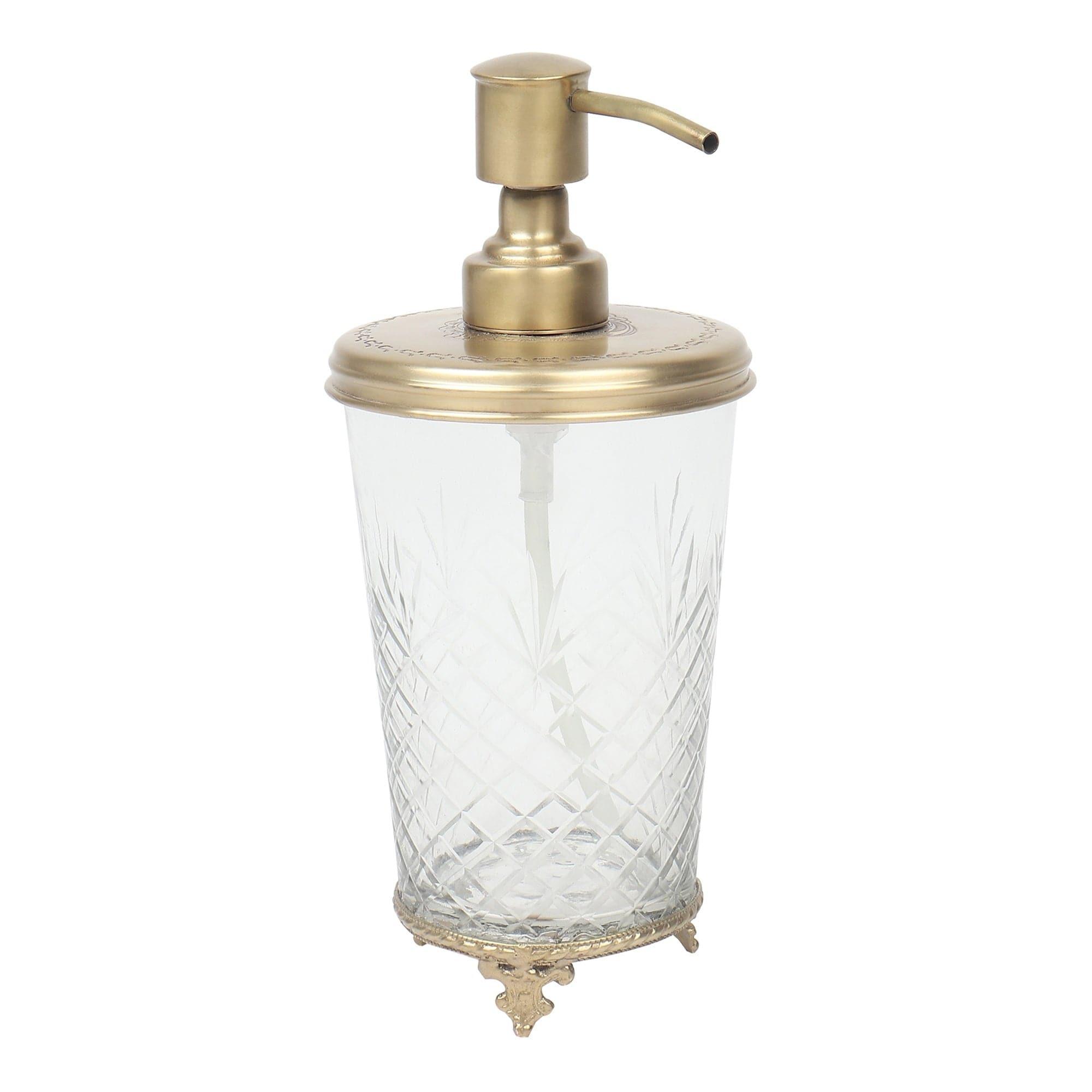 Vintage Brass & Glass Soap Dispenser Gold - Ouch Cart 