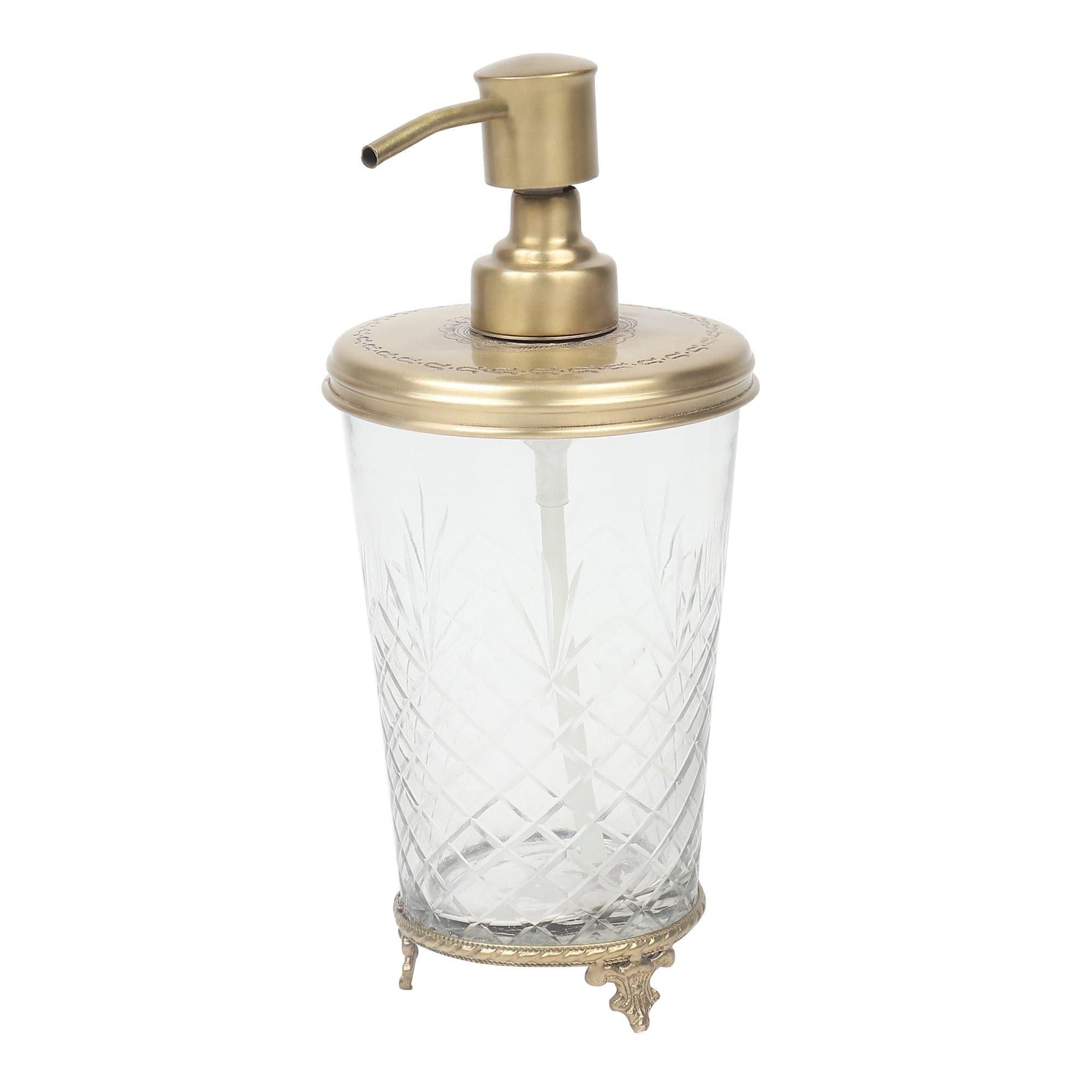 Vintage Brass & Glass Soap Dispenser Gold - Ouch Cart 