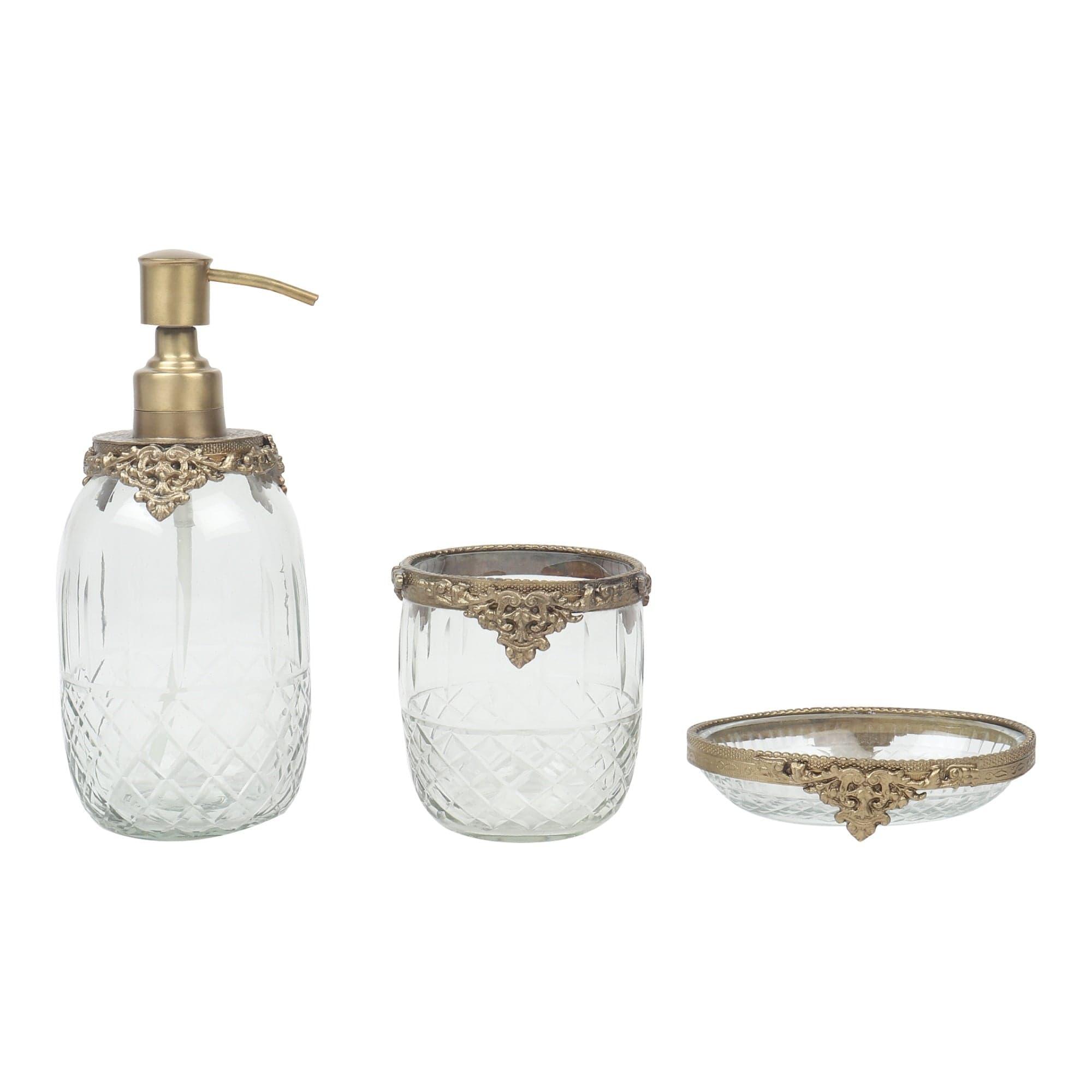 Regal Brass Accents Bathroom Set in Antique Gold Finish - Ouch Cart 