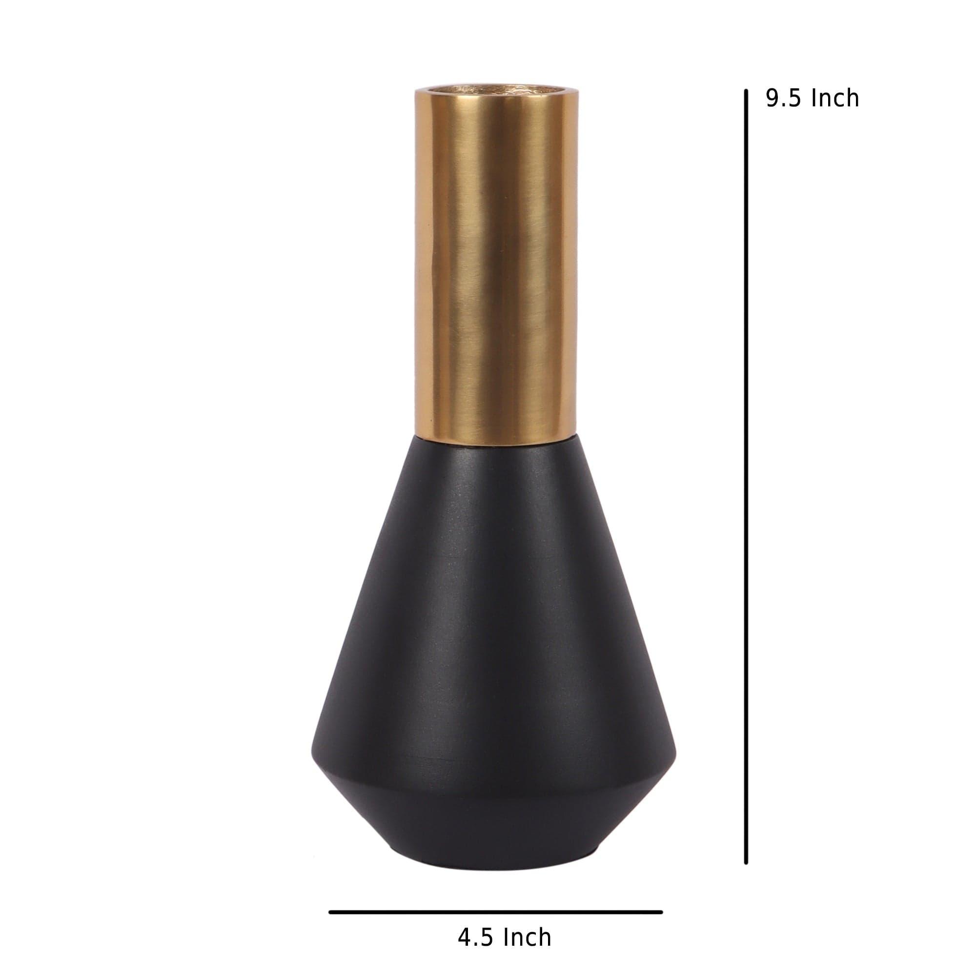 Matt Gold and Black Aluminum Deidra Table Vase - Ouch Cart 