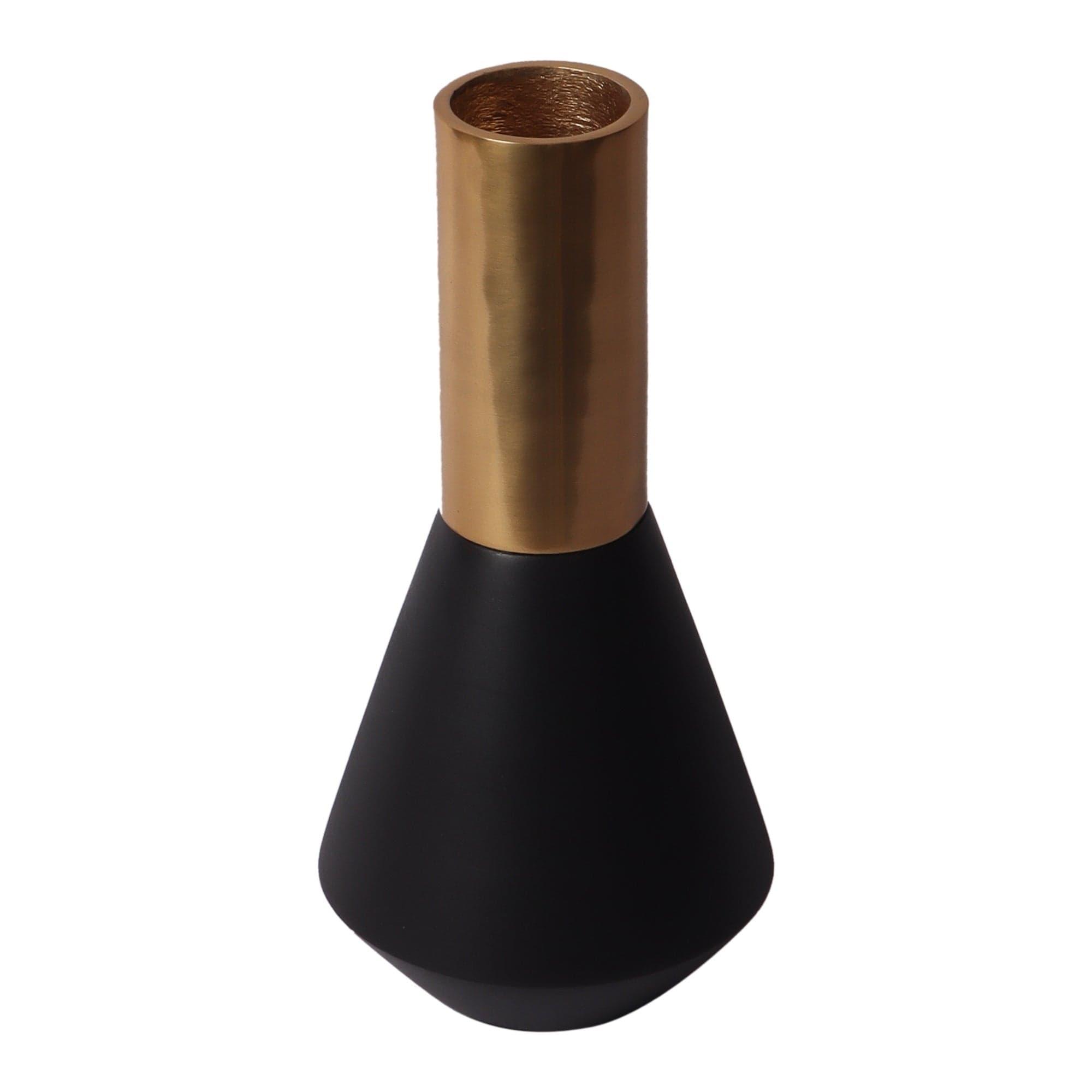 Matt Gold and Black Aluminum Deidra Table Vase - Ouch Cart 