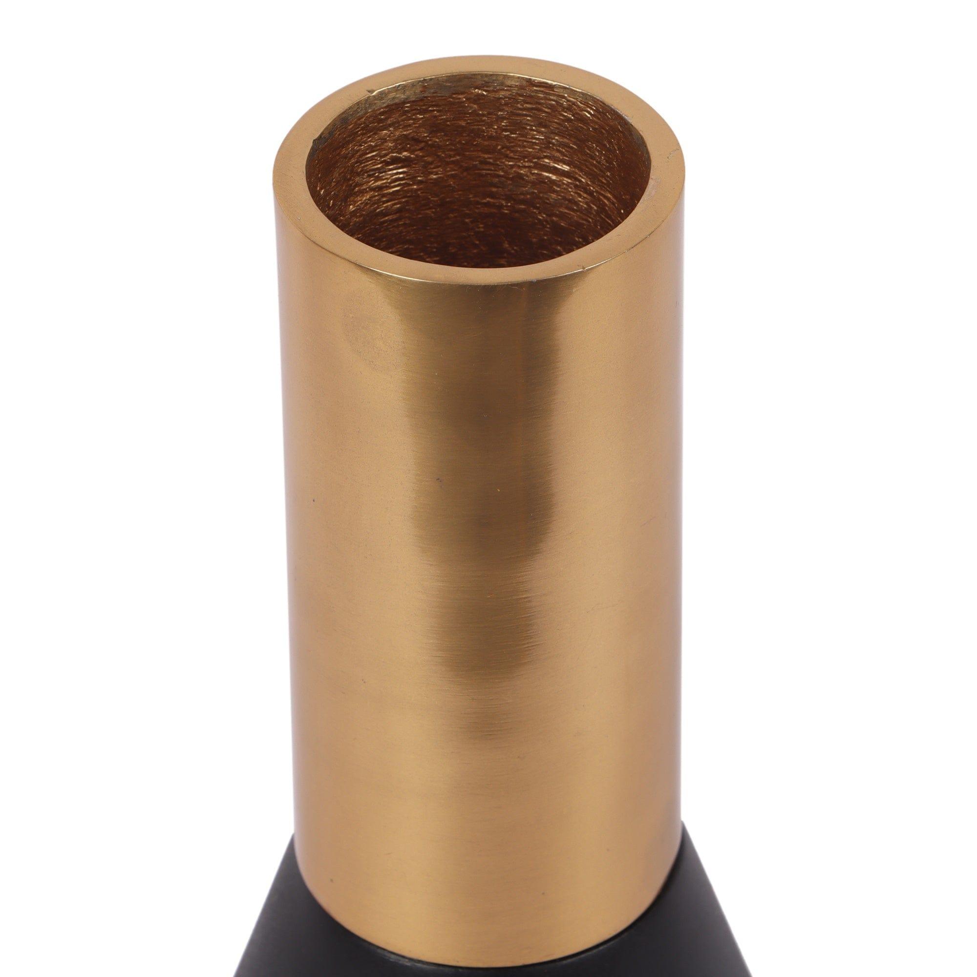Matt Gold and Black Aluminum Deidra Table Vase - Ouch Cart 