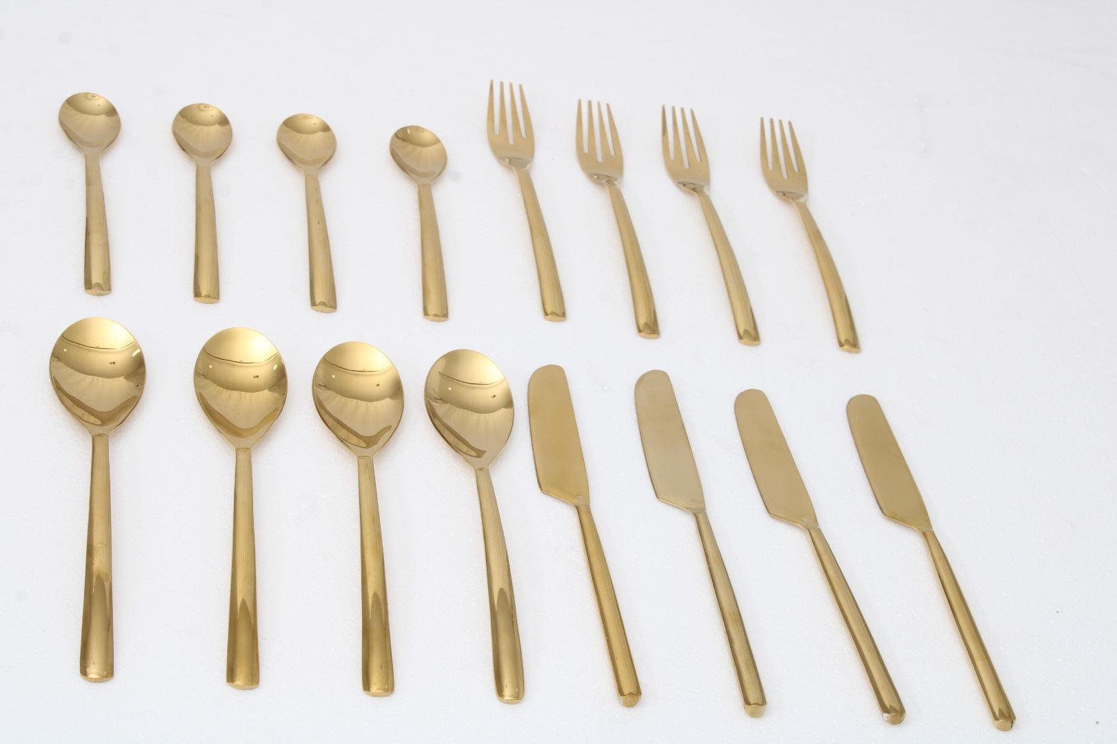 Ava Luxe Gold Cutlery Set of 16 - Ouch Cart 