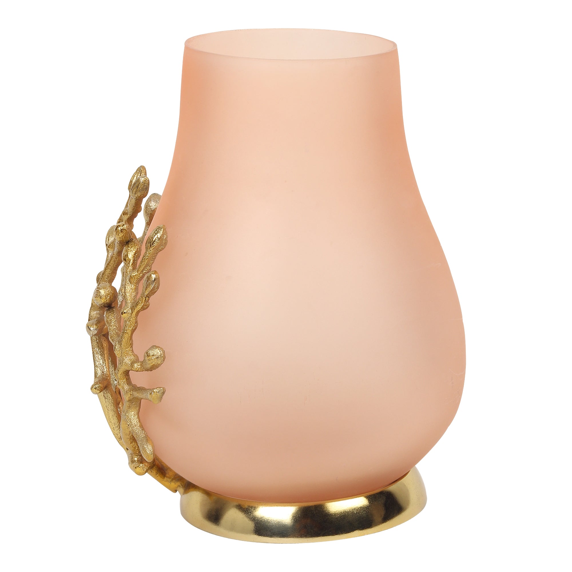 VersaLux Glass Vase and Candle Holder in Peach & Gold