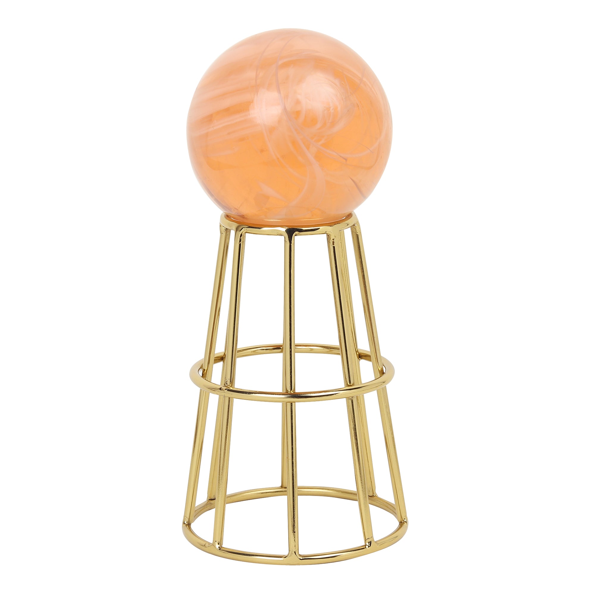 Crystal Orb's Gold Pedestal with Peach Ball