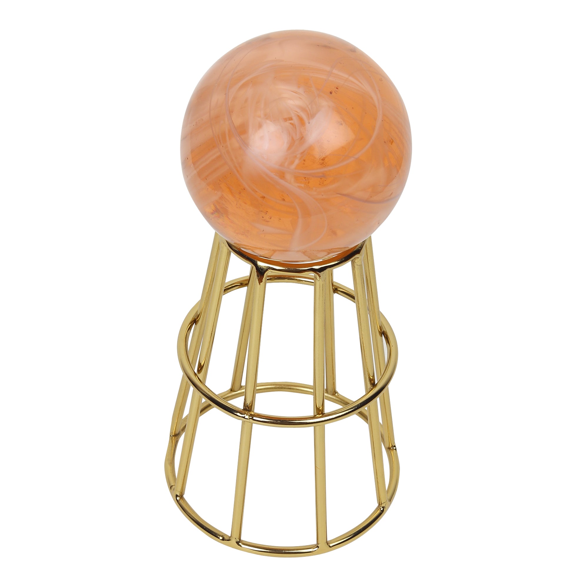 Crystal Orb's Gold Pedestal with Peach Ball