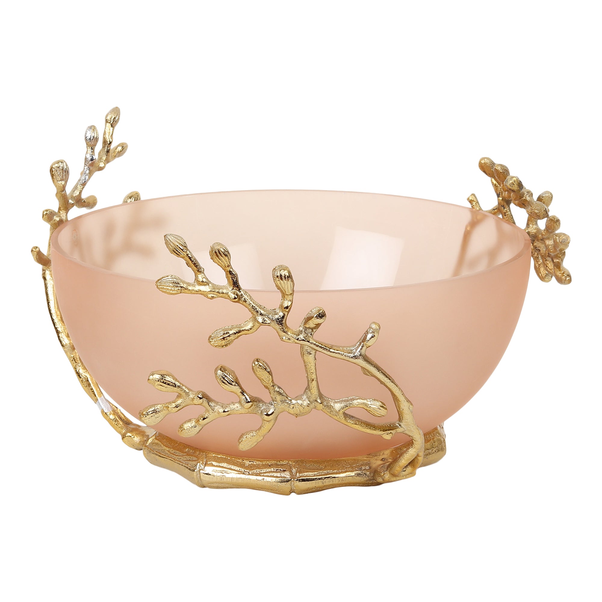 Vincent Glass Bowl in Peach & Gold