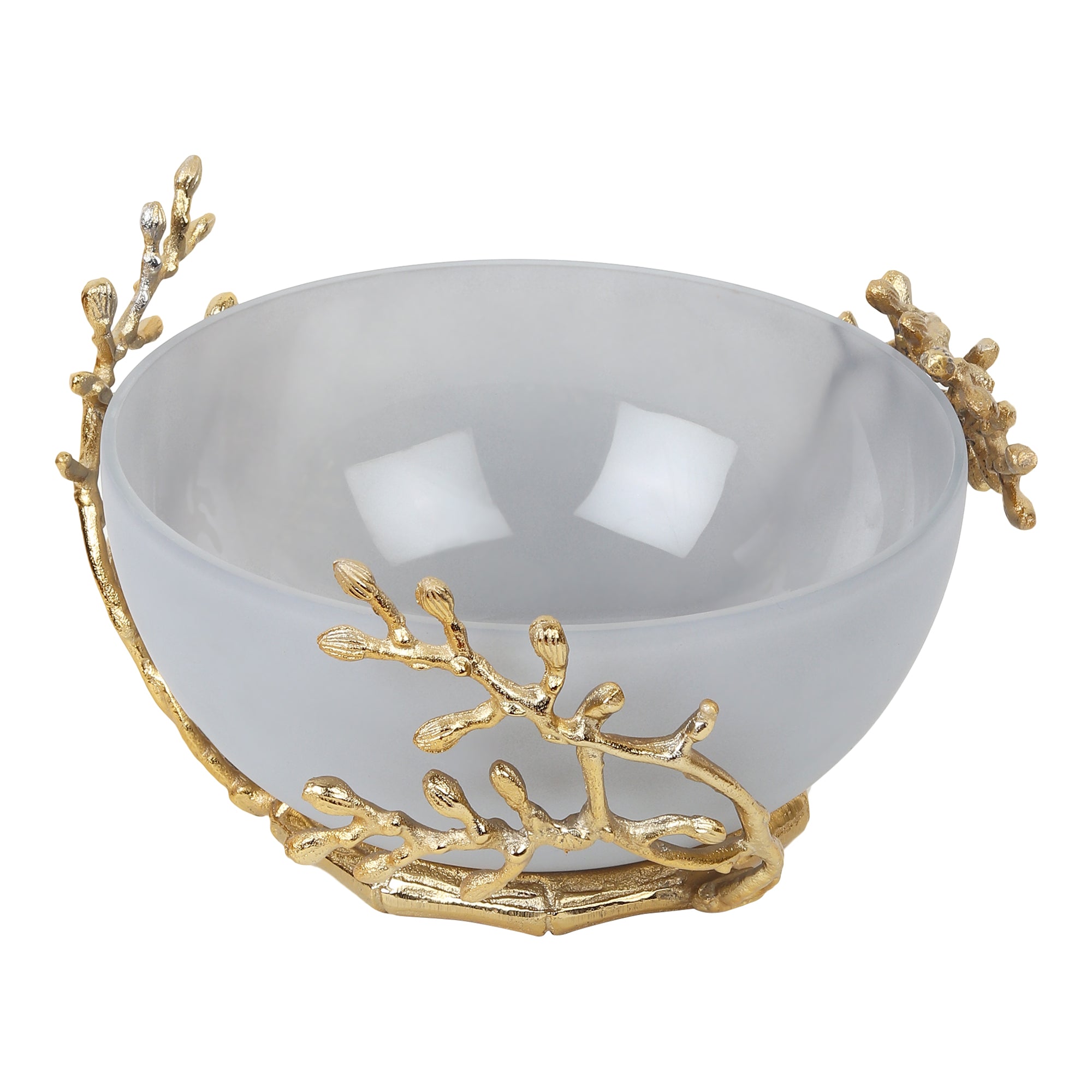 Vincent Glass Bowl in grey & Gold