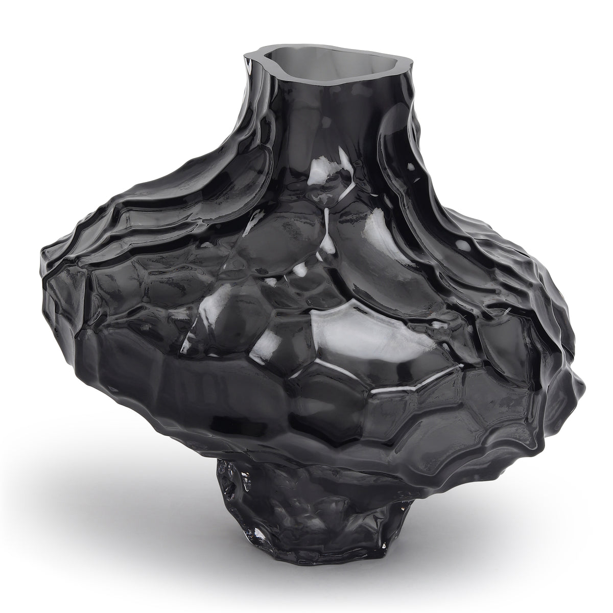 Magma Flow Grey Crystal Vase — Large