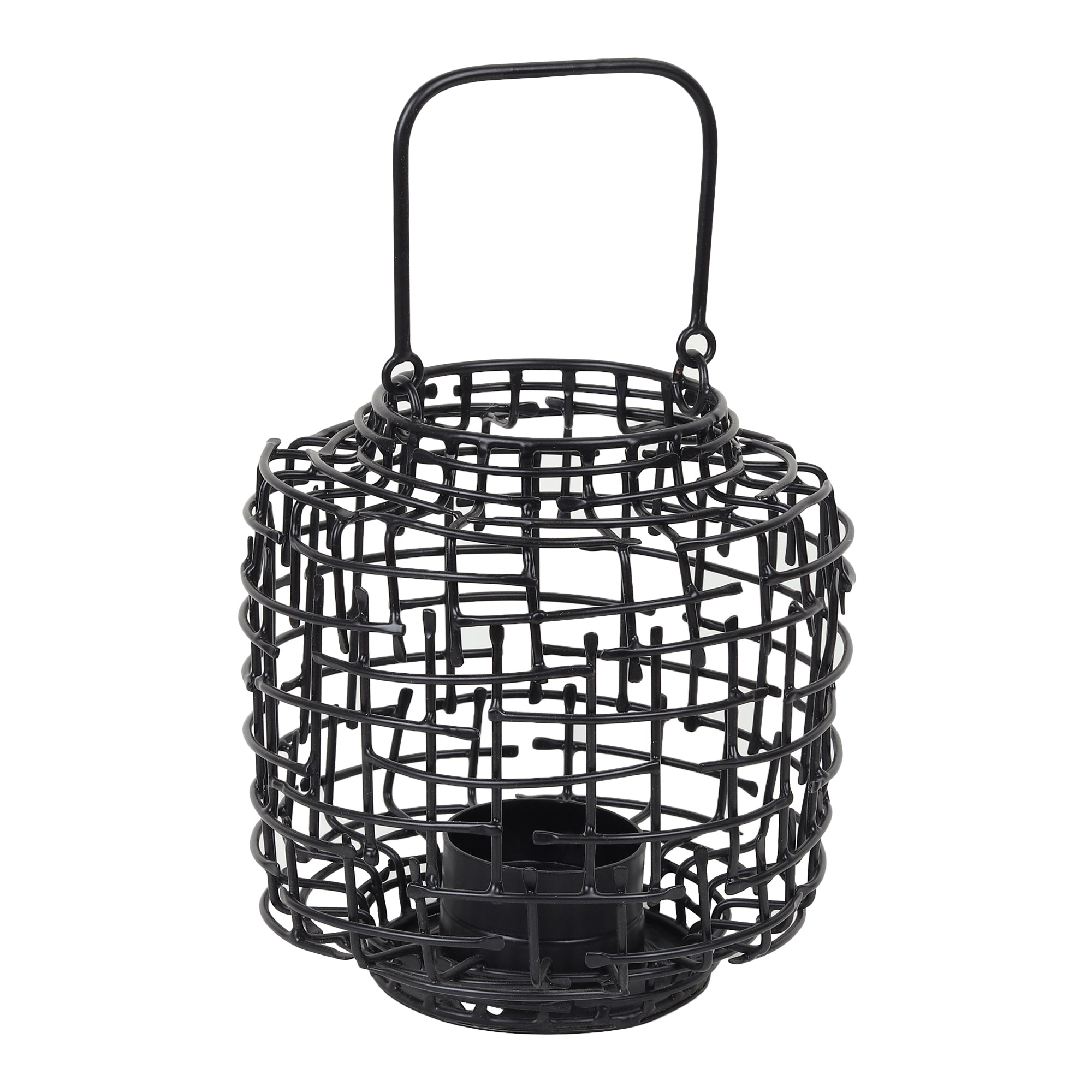 Basketweave Black Tea Light Holder