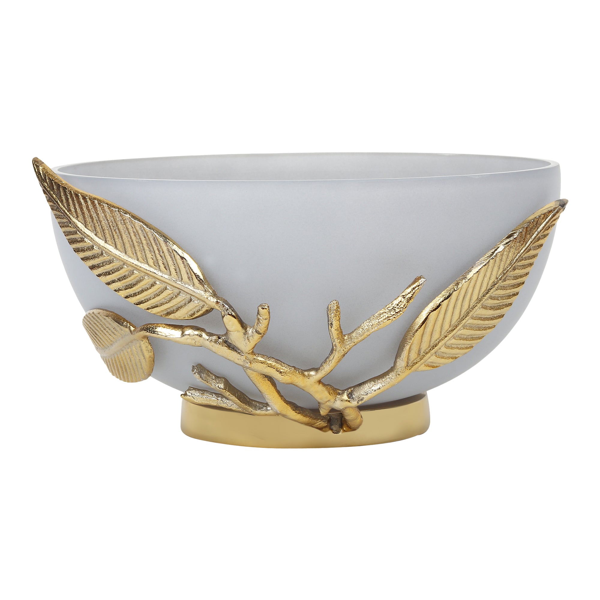 Enchanted Vine Glass Bowl in Grey and Gold