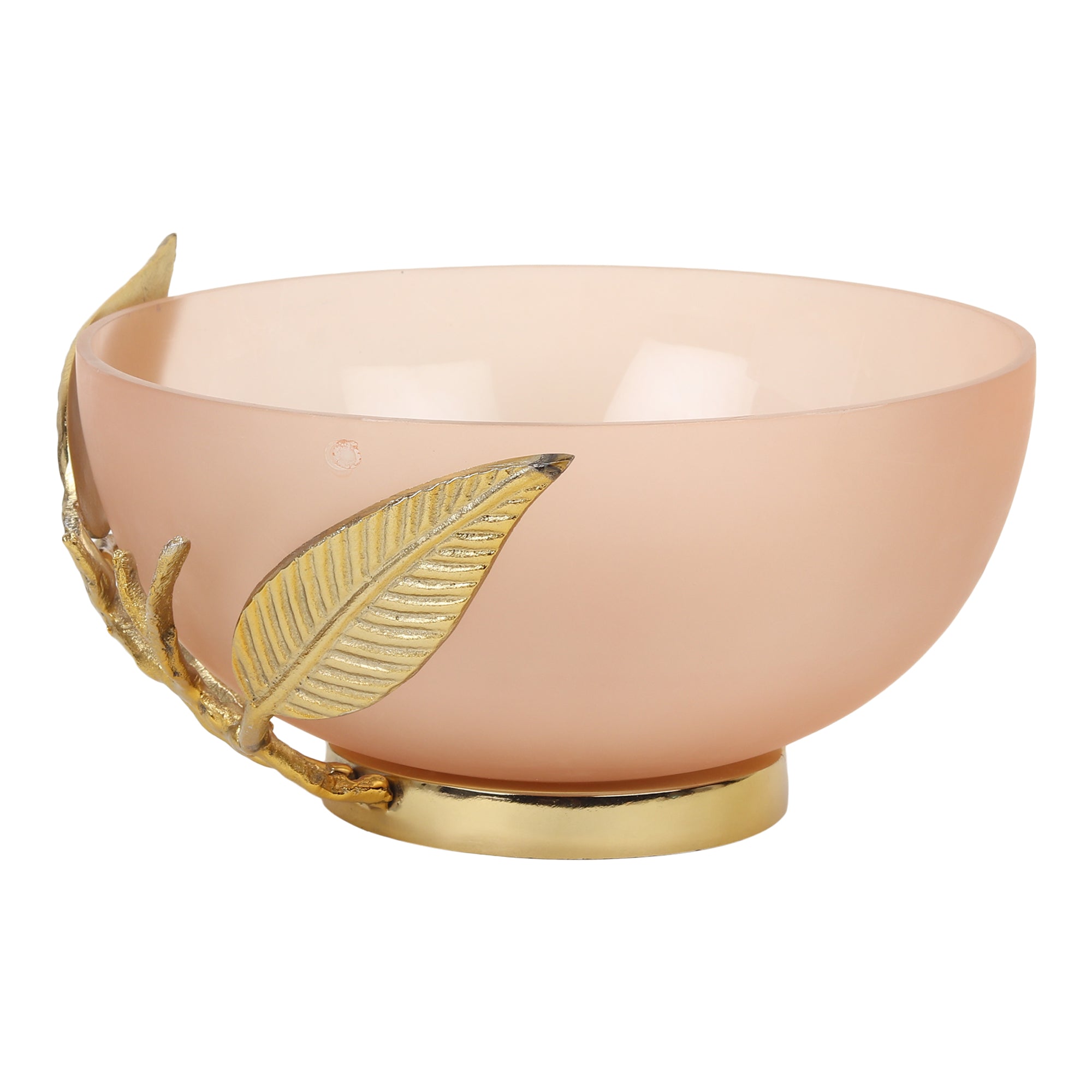 Enchanted Vine Glass Bowl in Peach & Gold