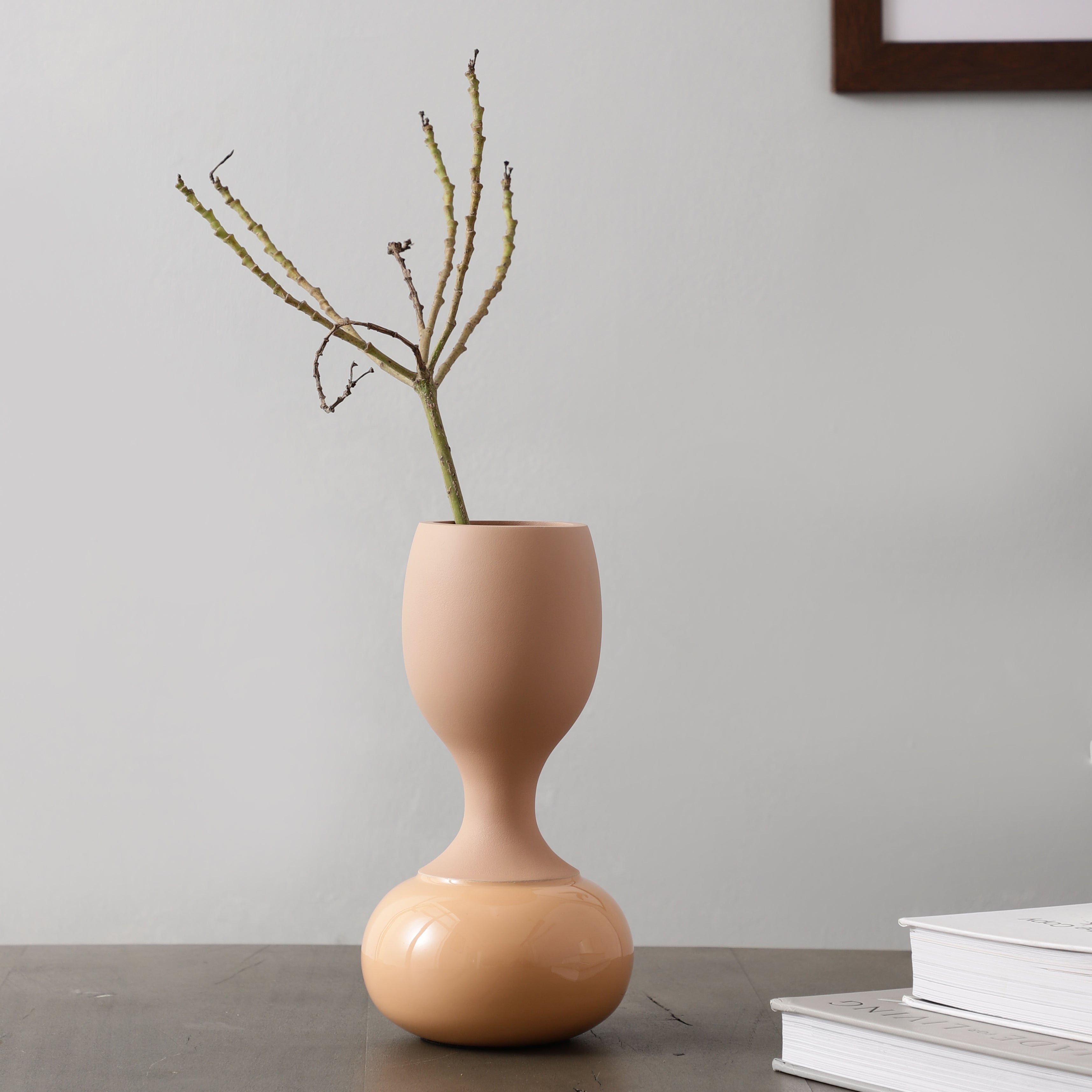 Chalice Peach Enamel Vase