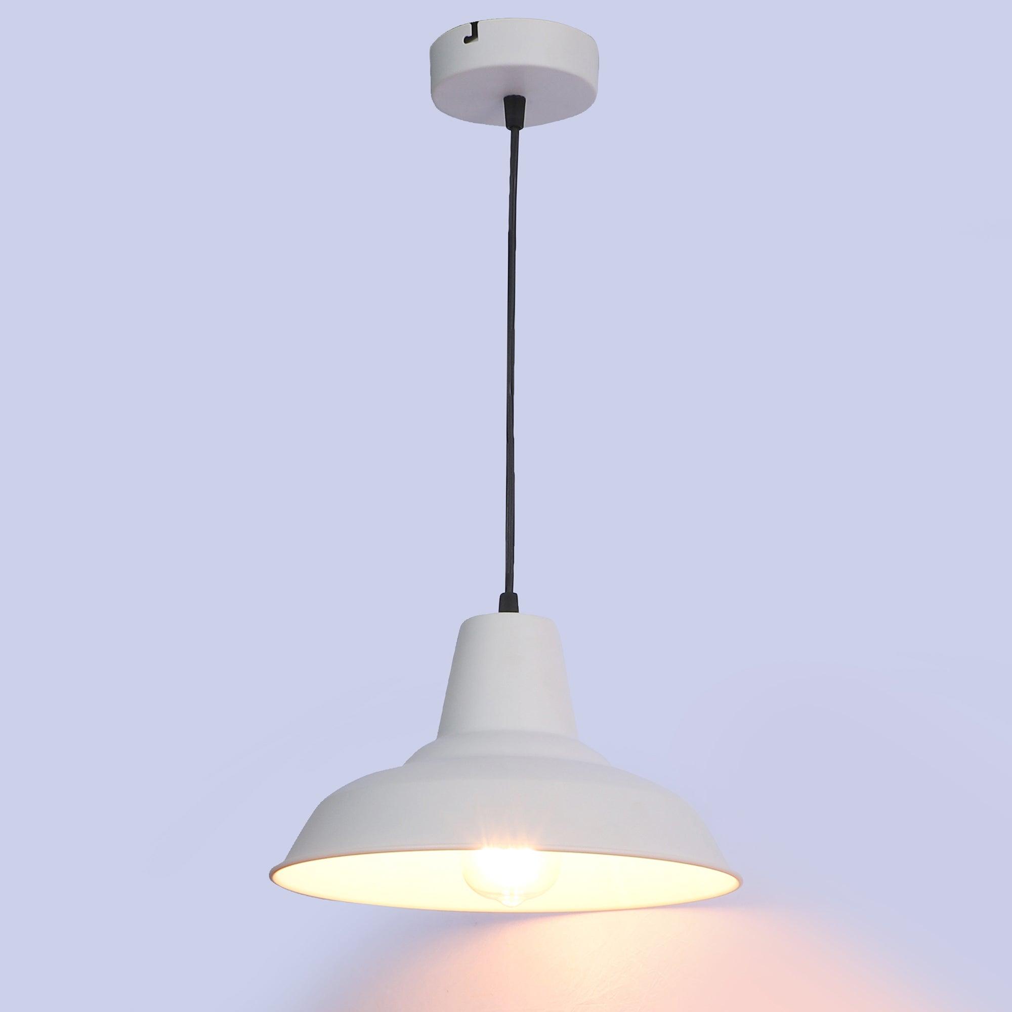 Opi Minimal Pastel White Metal Single Hanging Light by SS Lightings - Ouch Cart 