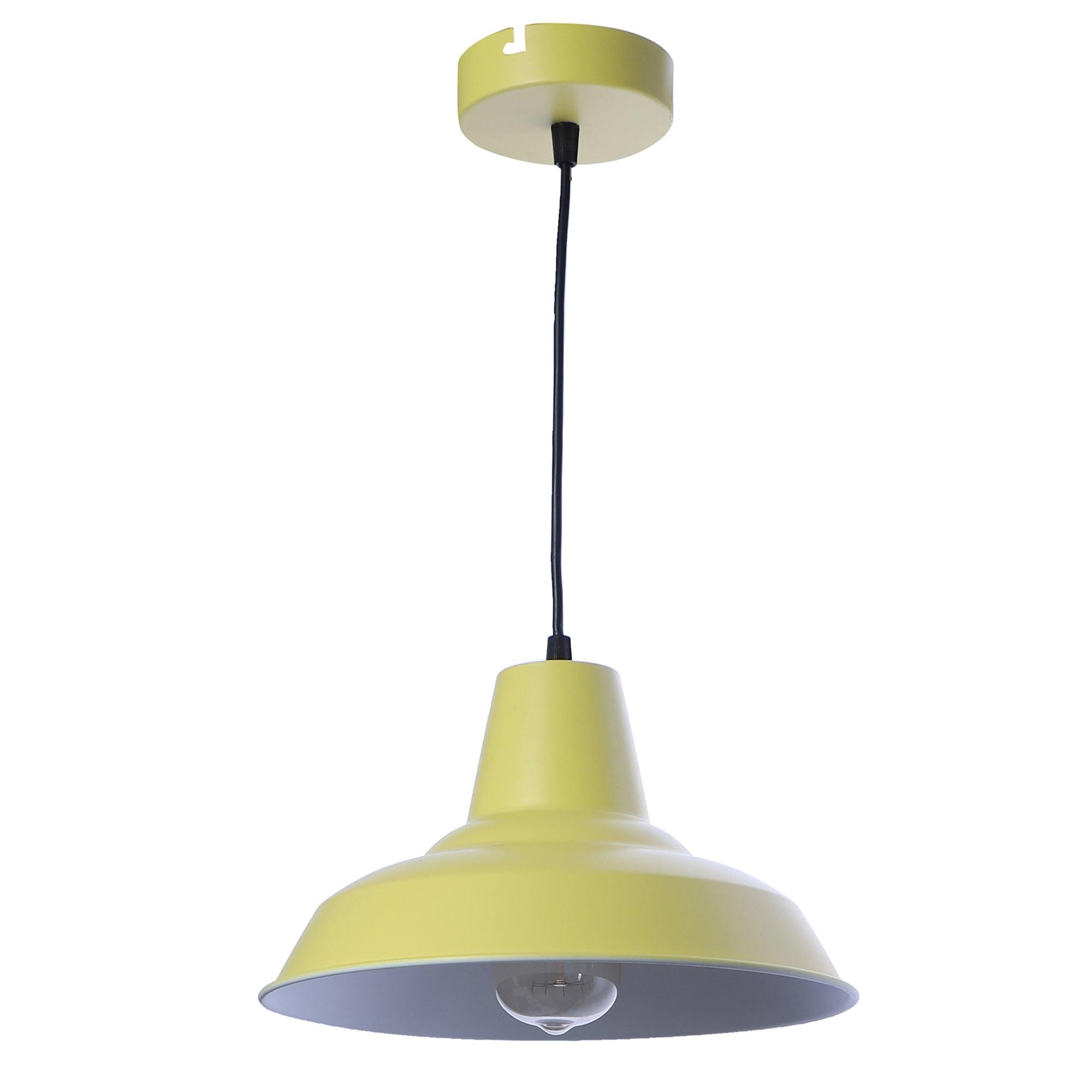 Opi Minimal Pastel Yellow Metal Single Hanging Light by SS Lightings - Ouch Cart 