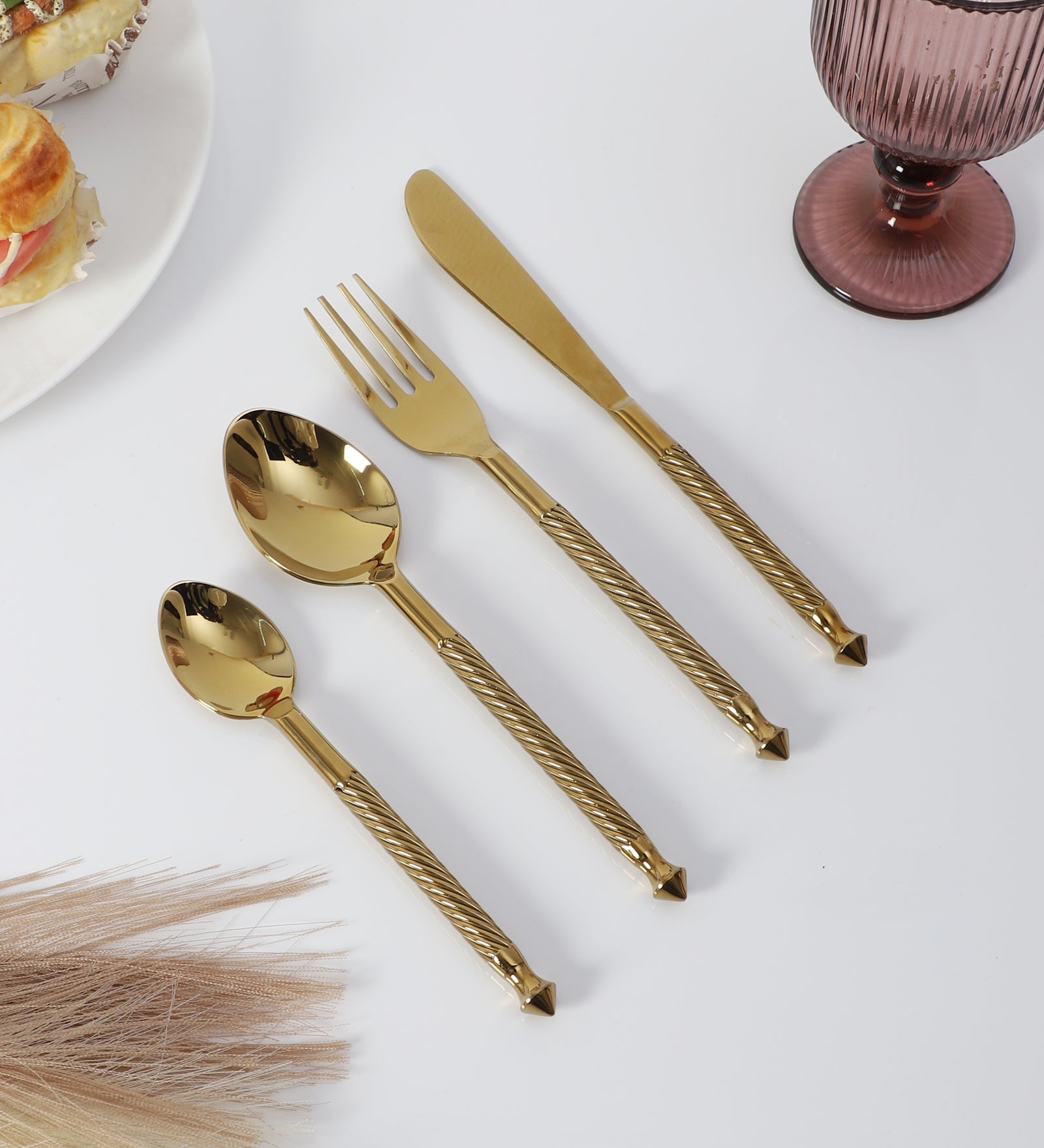 Brio Cutlery set Gold - OUCH CART | Kitchen & Dining
