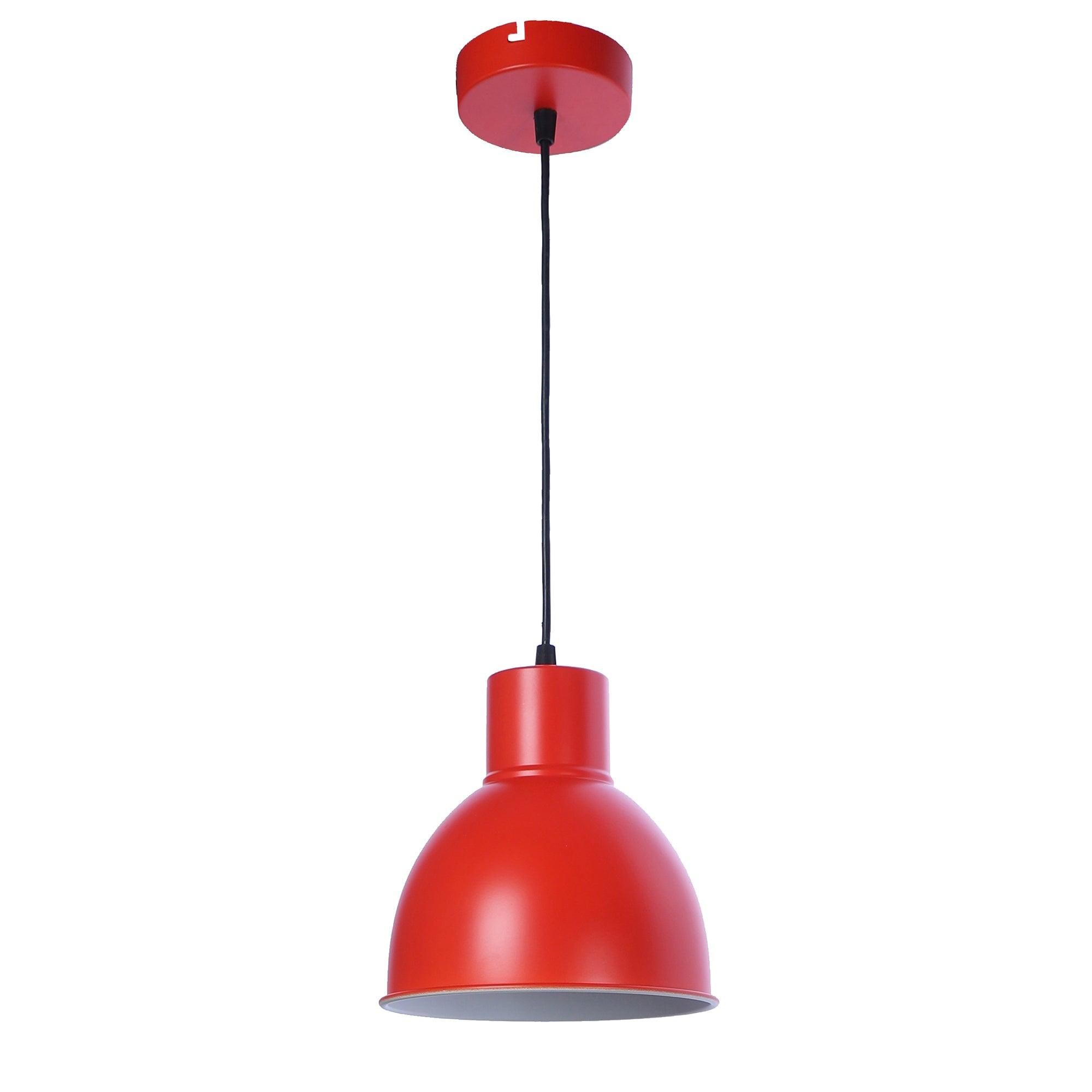 Opi Minimal Pastel Red Metal Single Hanging Light by SS Lightings - Ouch Cart 