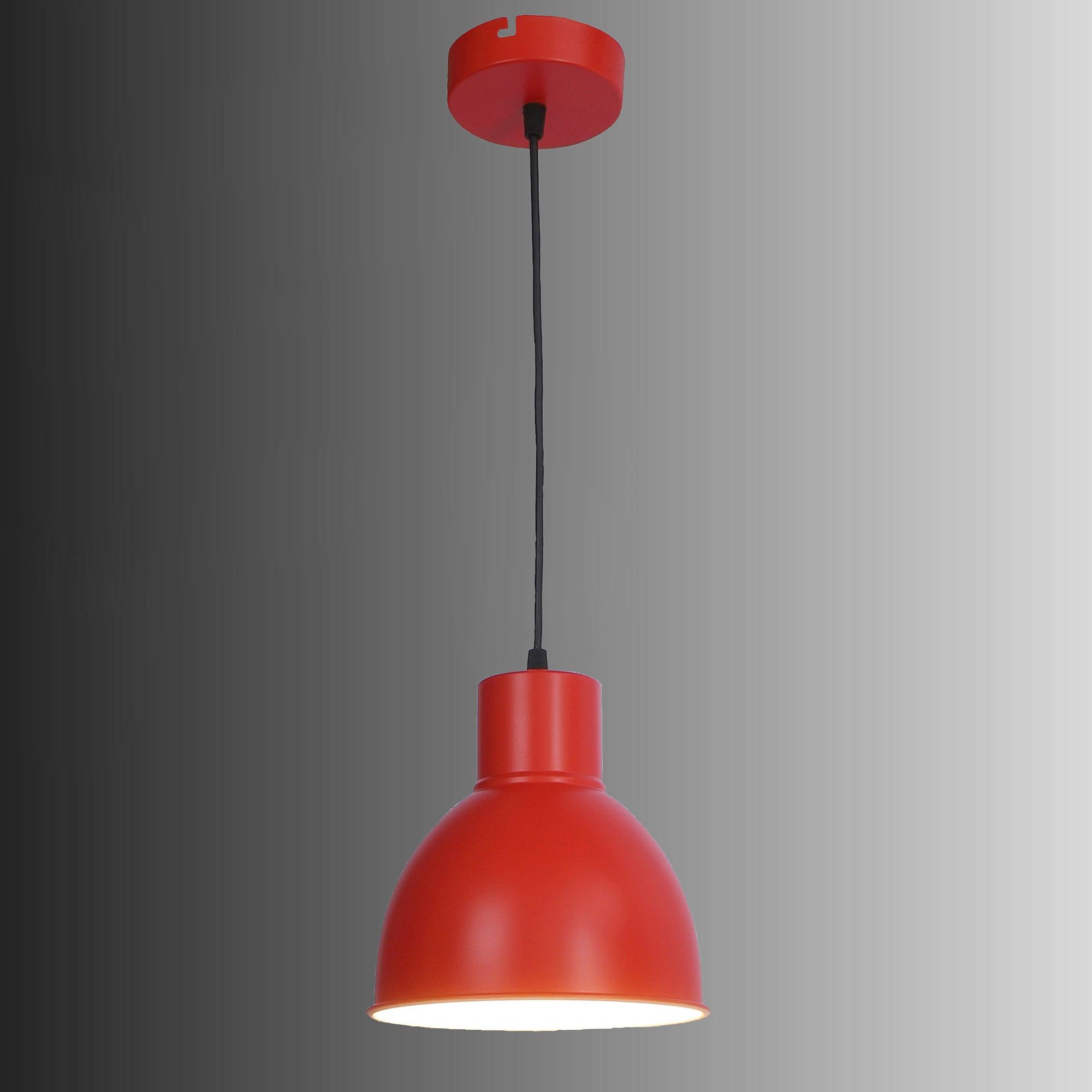 Opi Minimal Pastel Red Metal Single Hanging Light by SS Lightings - Ouch Cart 