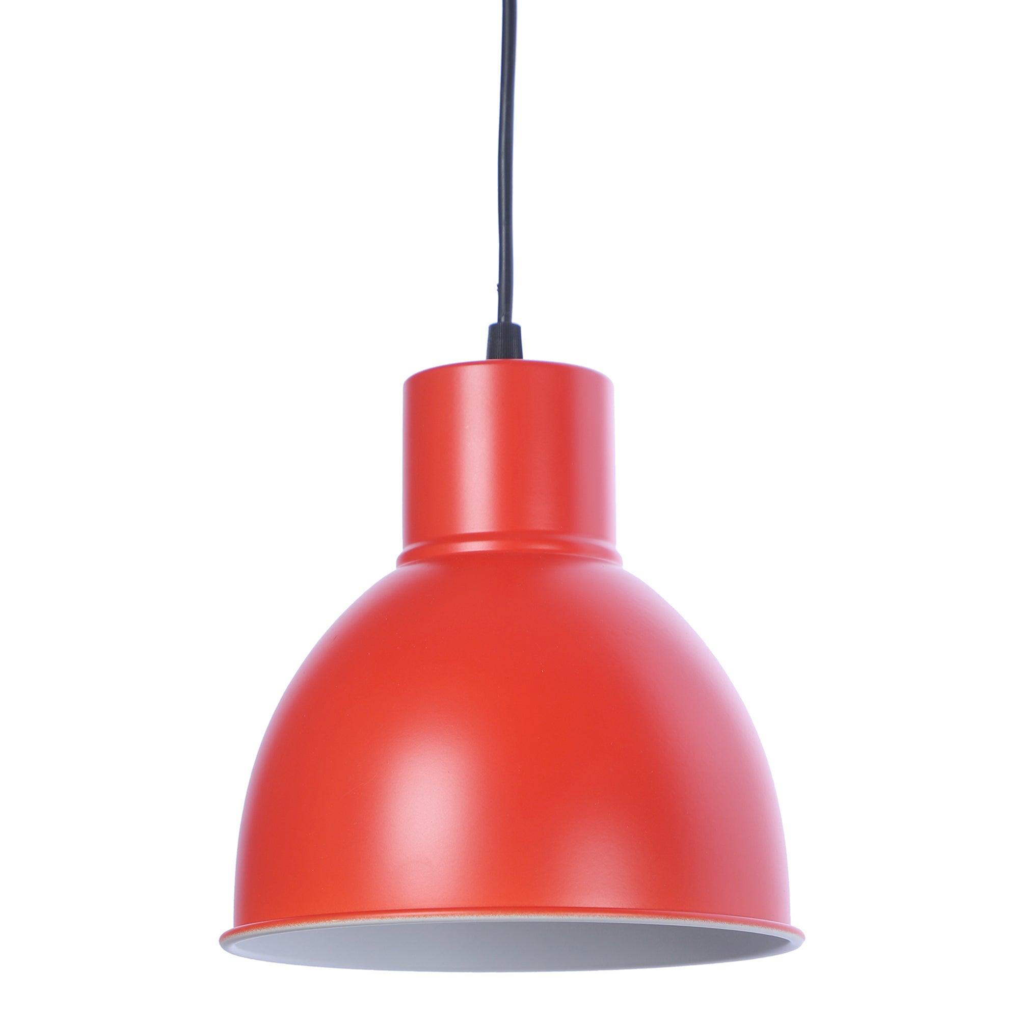 Opi Minimal Pastel Red Metal Single Hanging Light by SS Lightings - Ouch Cart 