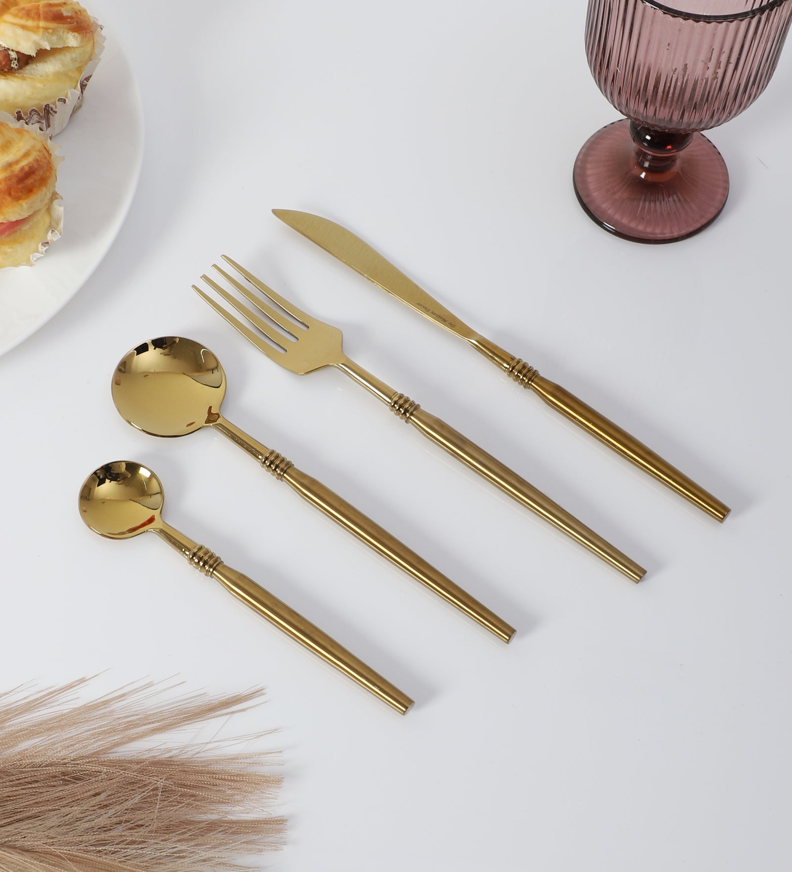 Juno Cutlery Set Gold - OUCH CART | Kitchen & dining