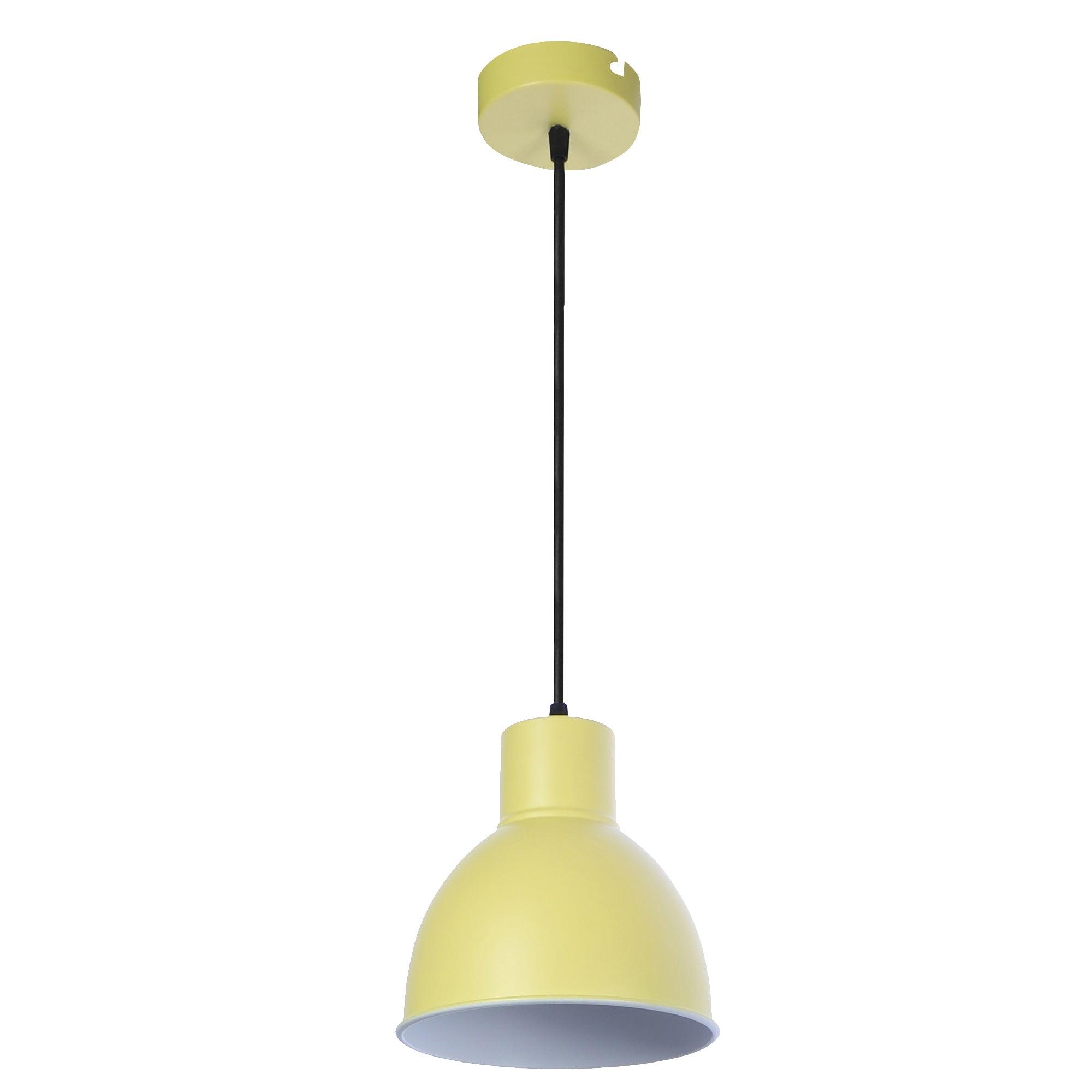 Opi Minimal Pastel Yellow Metal Single Hanging Light by SS Lightings - Ouch Cart 