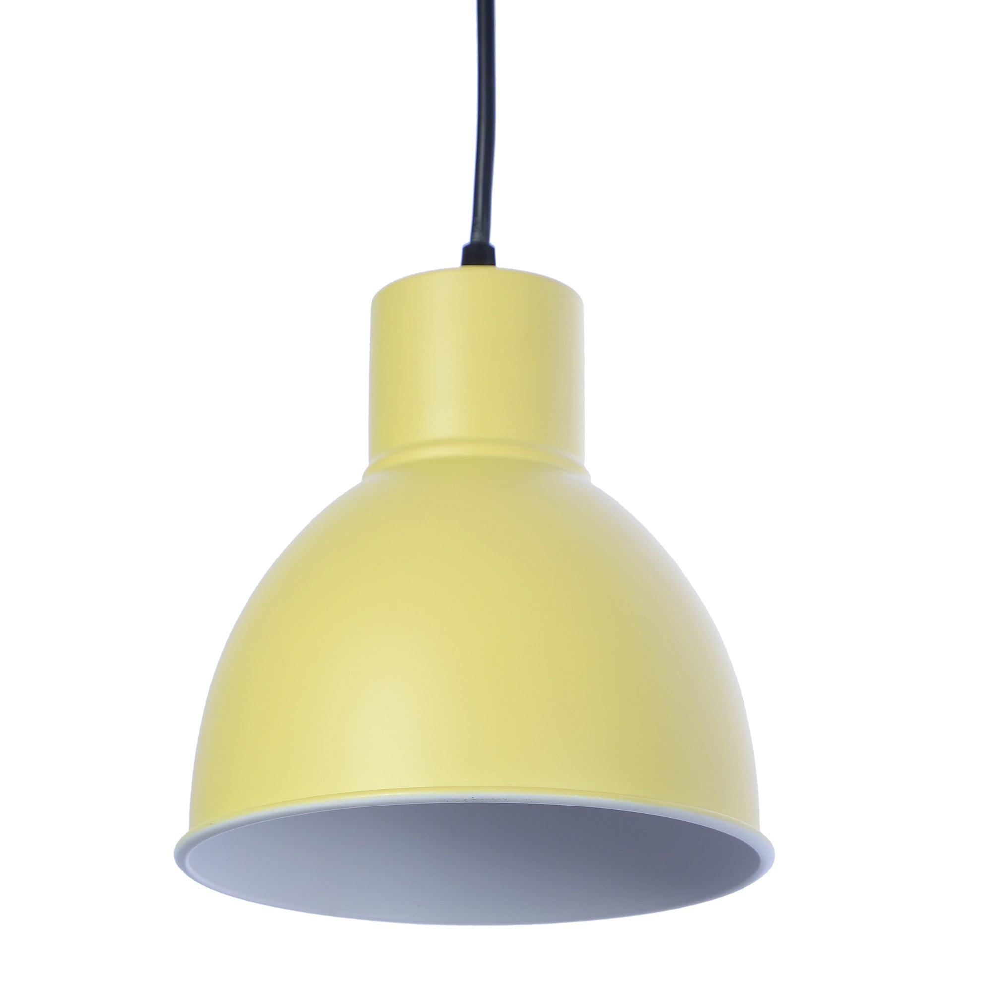 Opi Minimal Pastel Yellow Metal Single Hanging Light by SS Lightings - Ouch Cart 