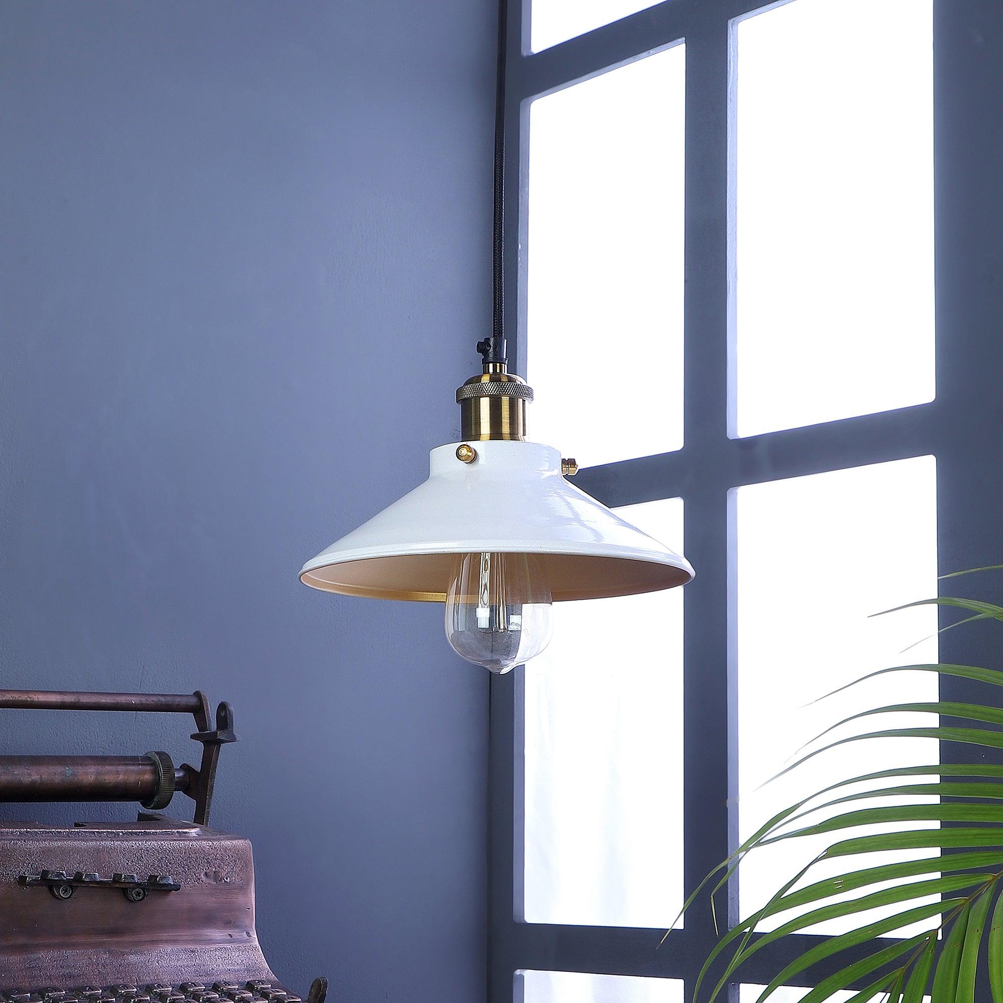 Nora White Metal Single Hanging Light By Ss Lightings - Ouch Cart 