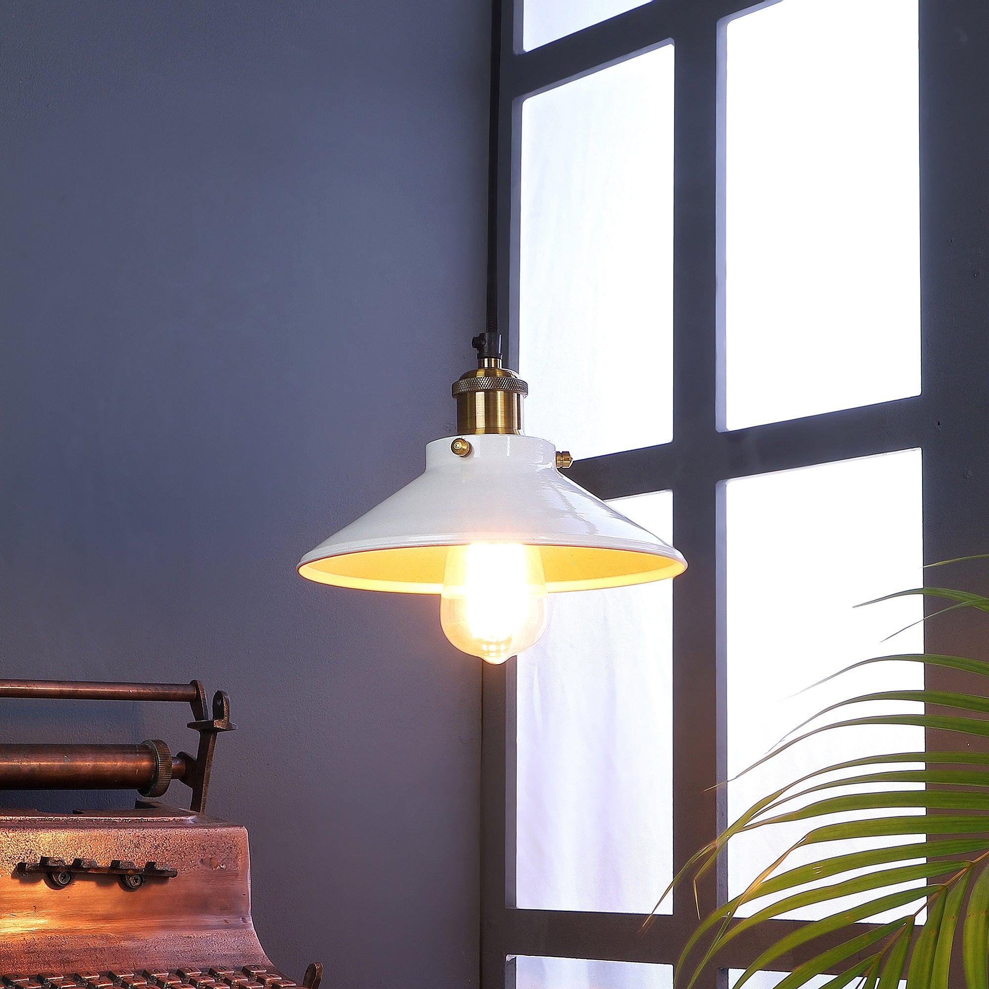 Nora White Metal Single Hanging Light By Ss Lightings - Ouch Cart 