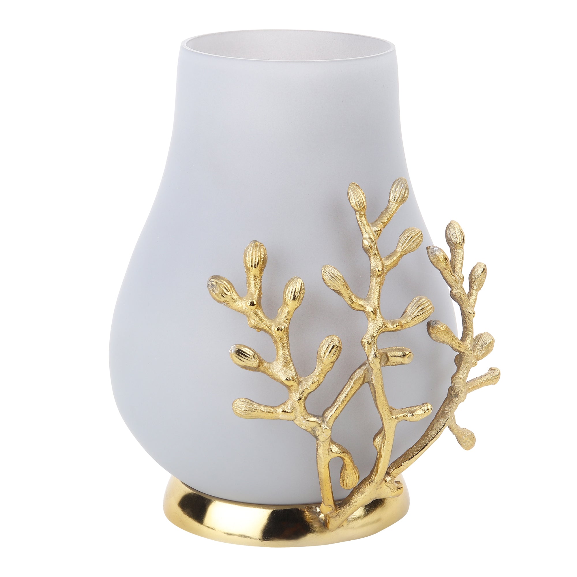 VersaLux Glass Vase and Candle Holder in Grey & Gold