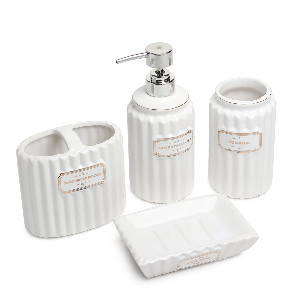 Valence Bathroom Set of 4 White