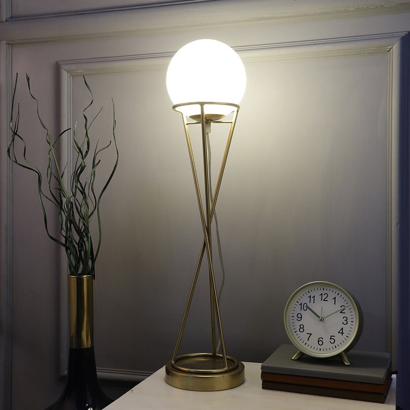 "Sybil's Orb" Gold by Décor de Maison gold Matt Brass finish table lamp   - OUCHCART 