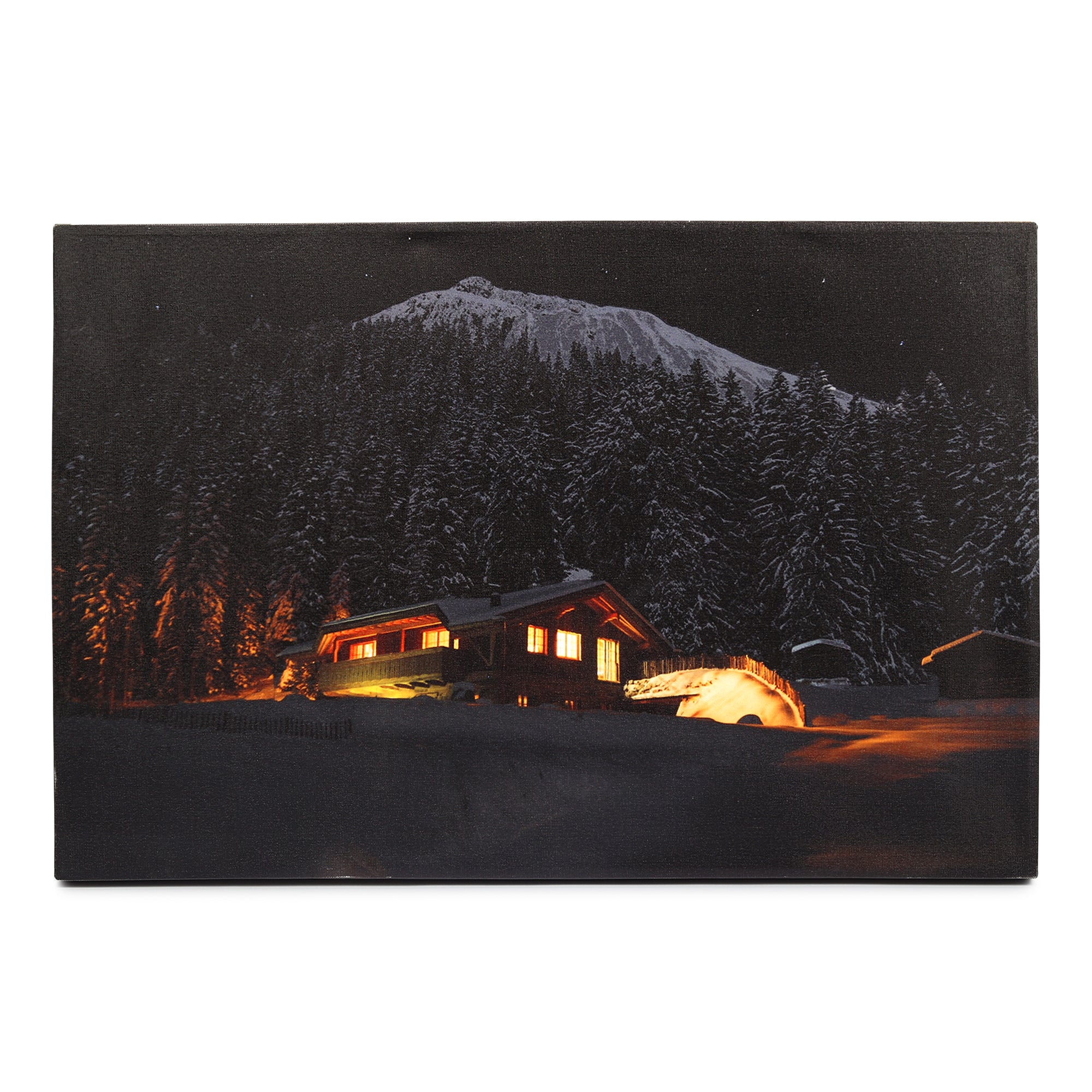 Golden Retreat  – Illuminated Cabin Wall Art