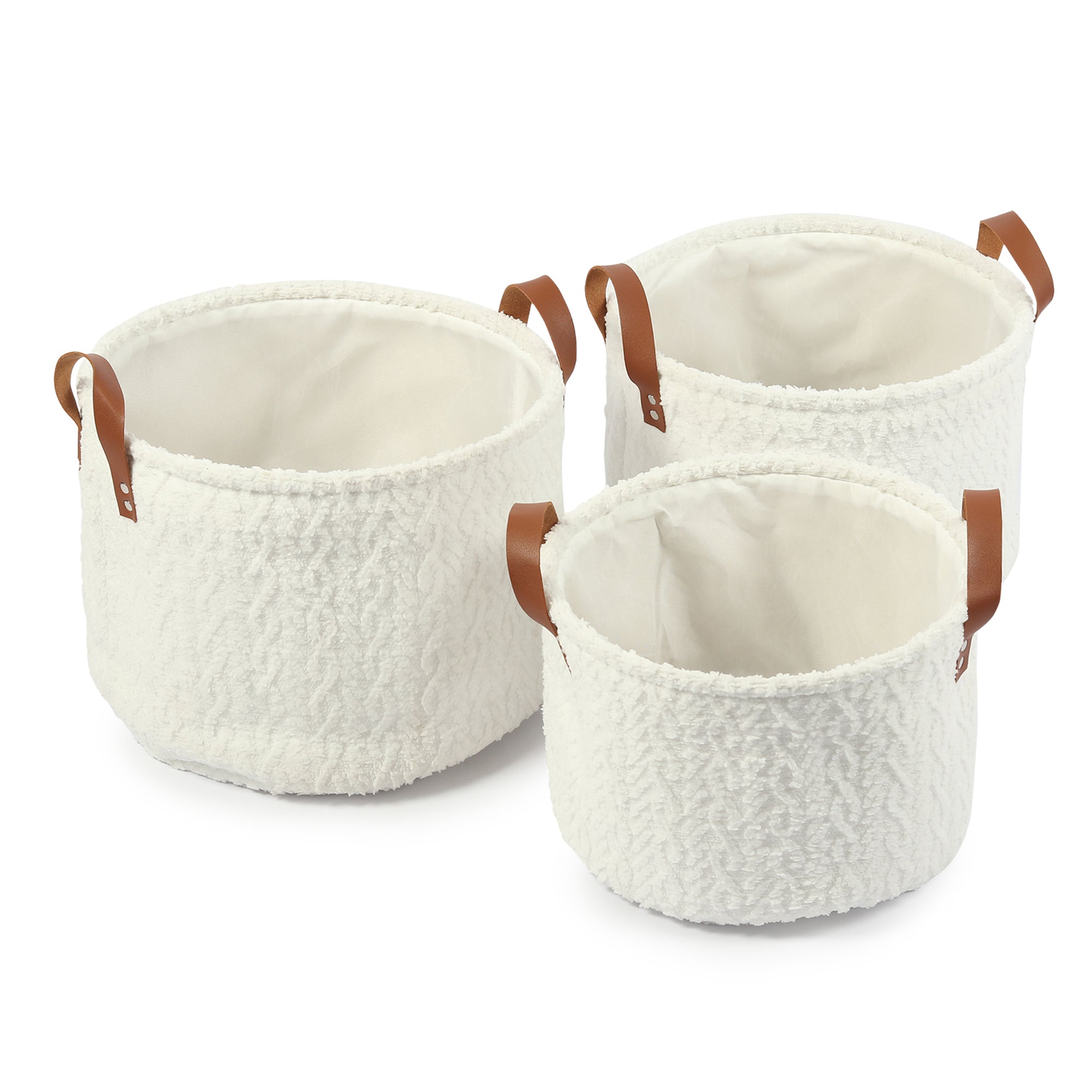 Leni Ivory Basket set of 3