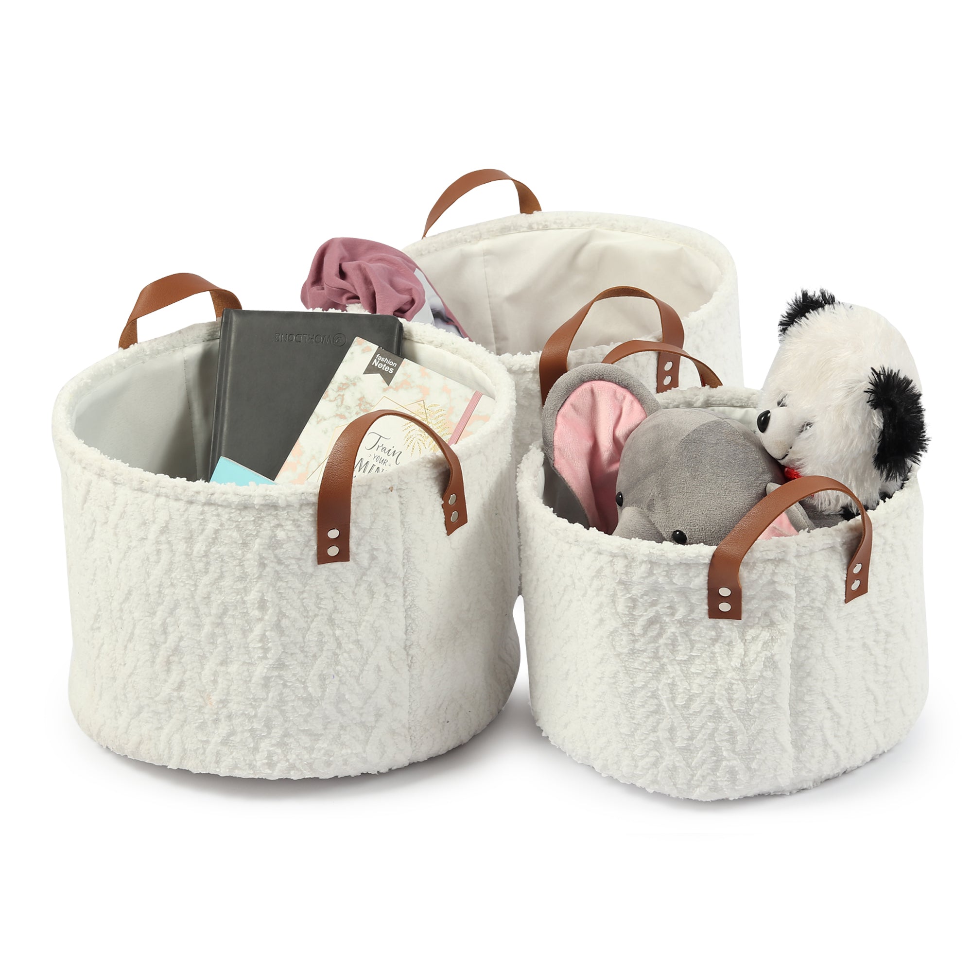 Leni Ivory Basket set of 3