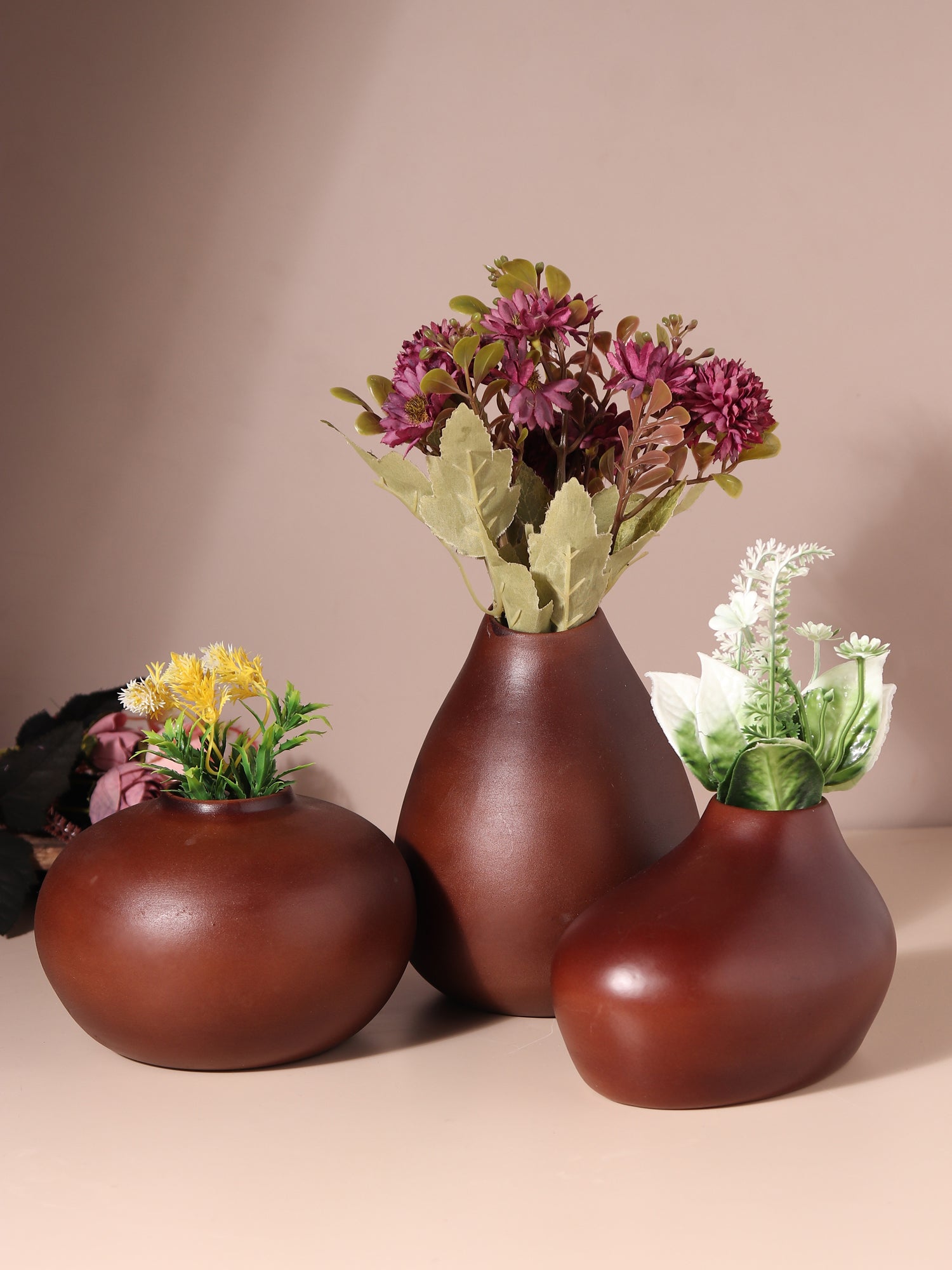 Varys Trio brown vase set