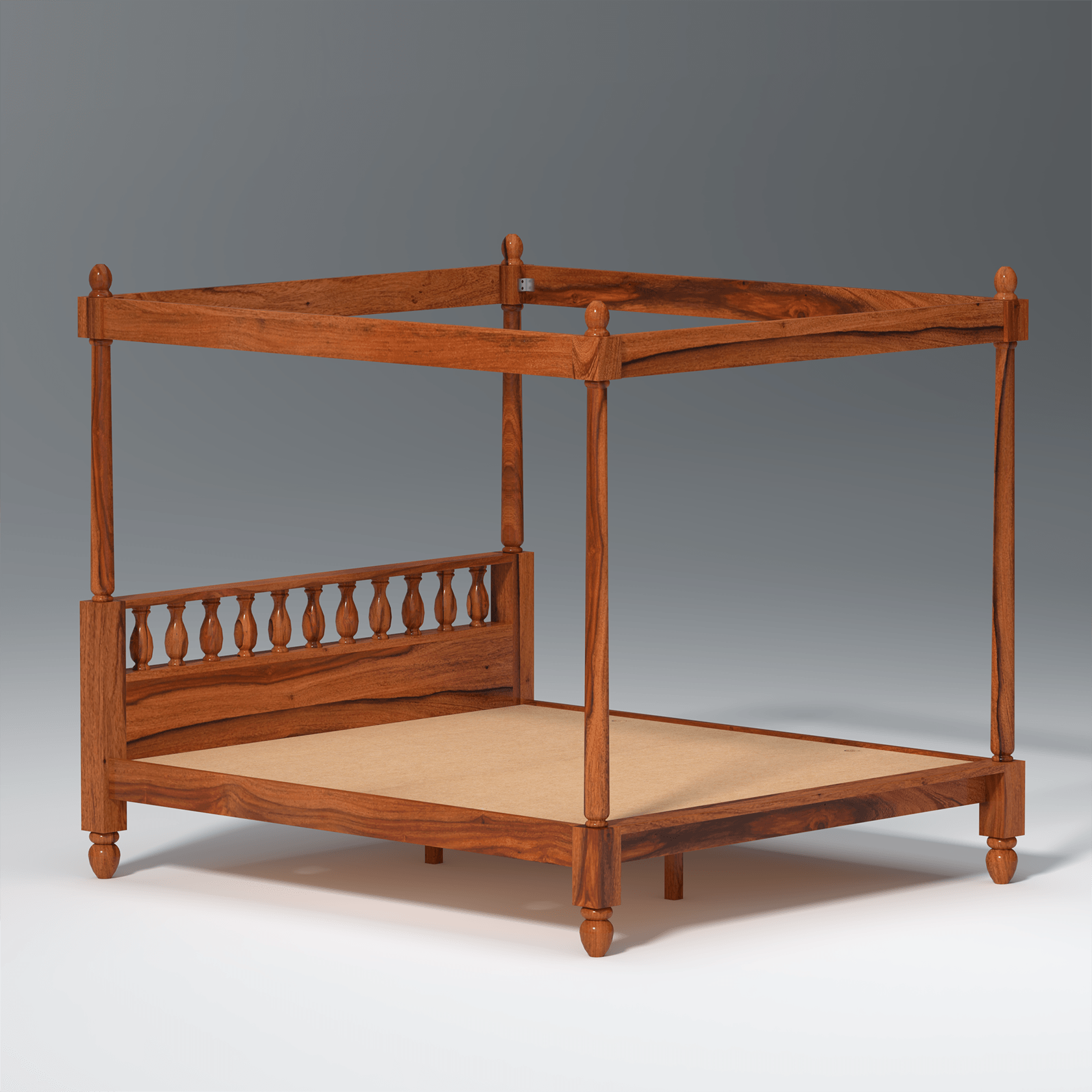 Dreamer Sheesham Wood Bed without Storage in Maharani Color - Ouch Cart 