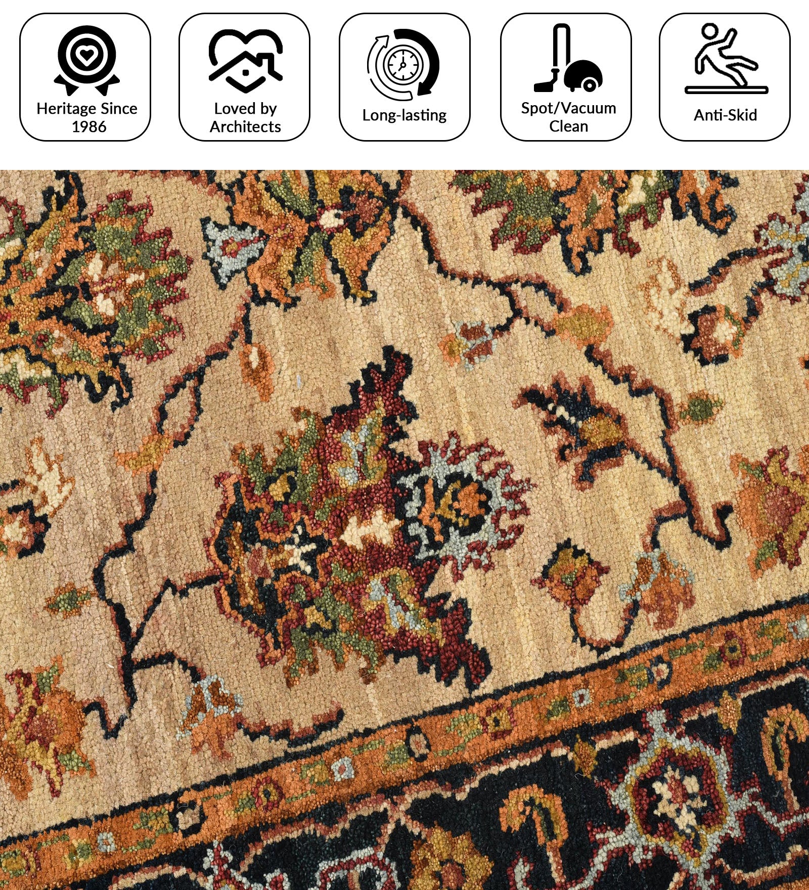 Heritage Classic Pattern Hand Knotted  Rectangle Anti-Skid Designer Carpet, Area Rug For Bed Room, Living Room - 2.6"X10'