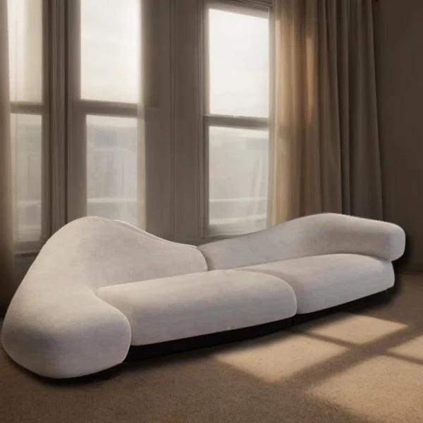 Sofa Cream Lamb Velvet Sofa In Mo Upholstered Sofa - Ouch Cart 