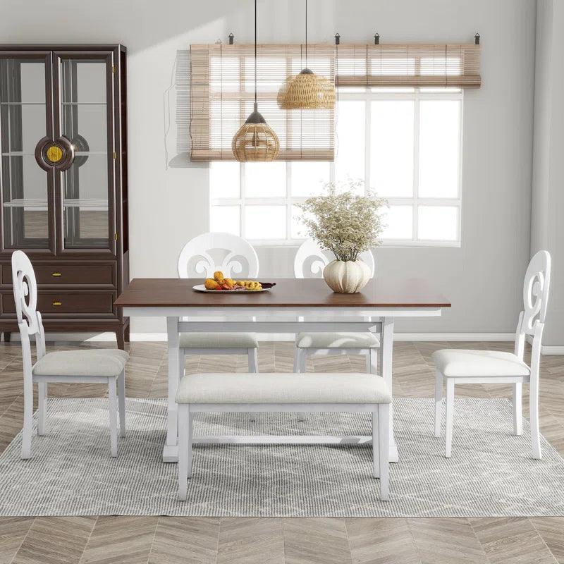 6 - Piece Trestle Dining Set - Ouch Cart 