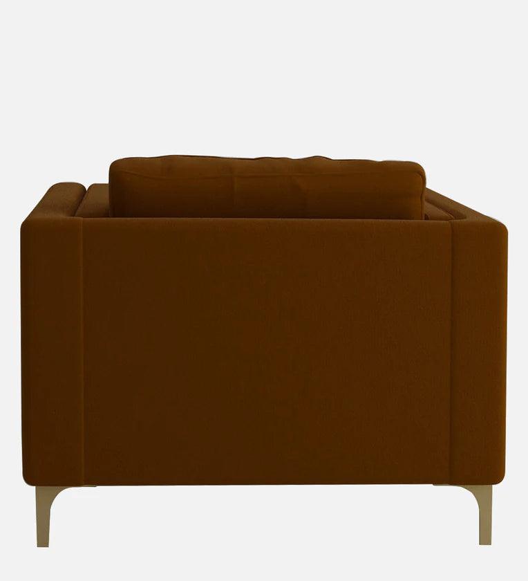 Velvet 1 Seater Sofa in Coffee Colour - Ouch Cart 