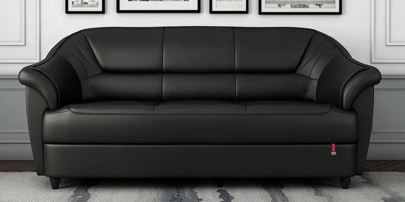 Leatherette 3 Seater Sofa in Black Colour - Ouch Cart 