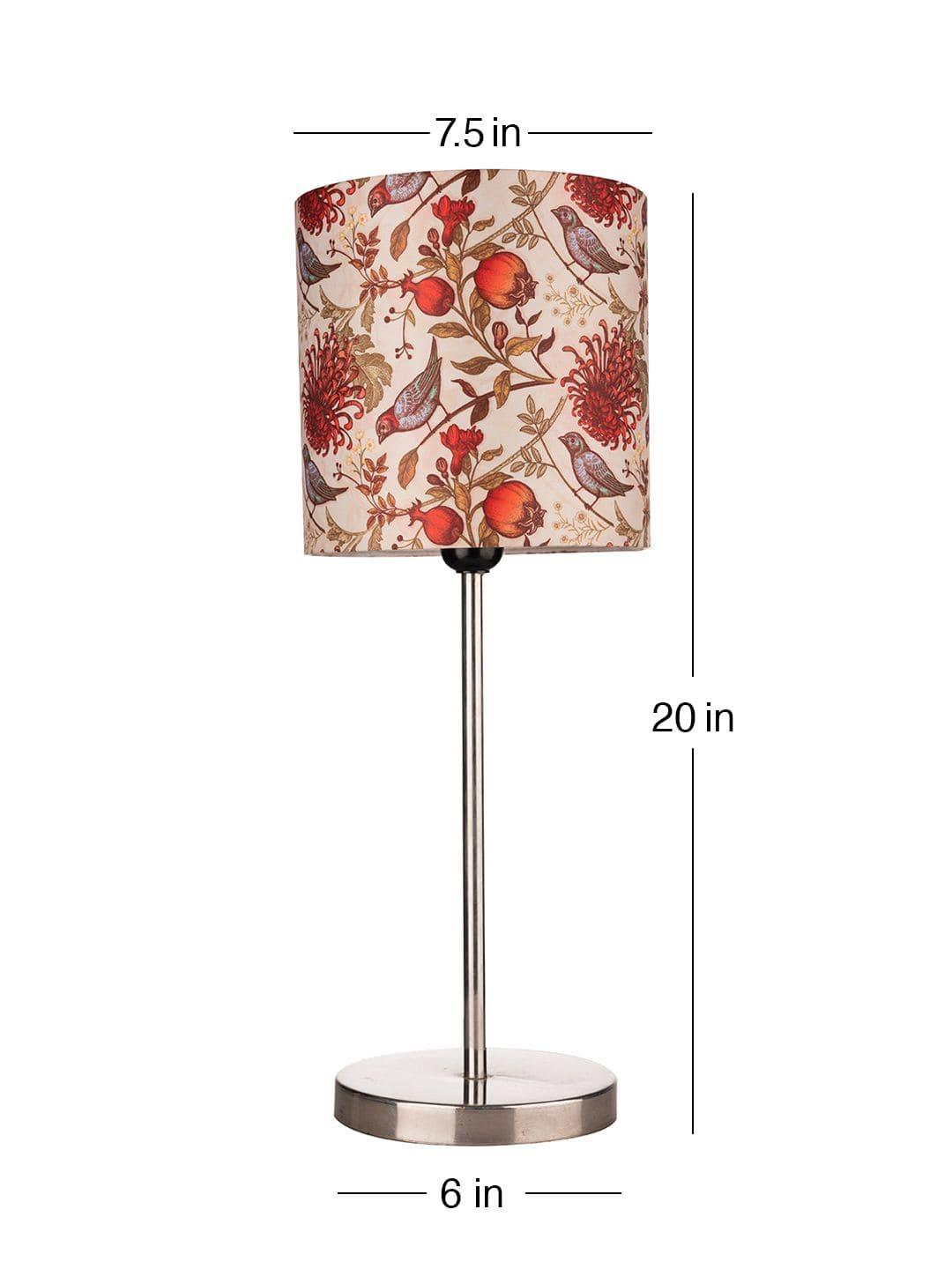 Metal Chrome Finish Lamp with Multicolor Birdy Shade - Ouch Cart 