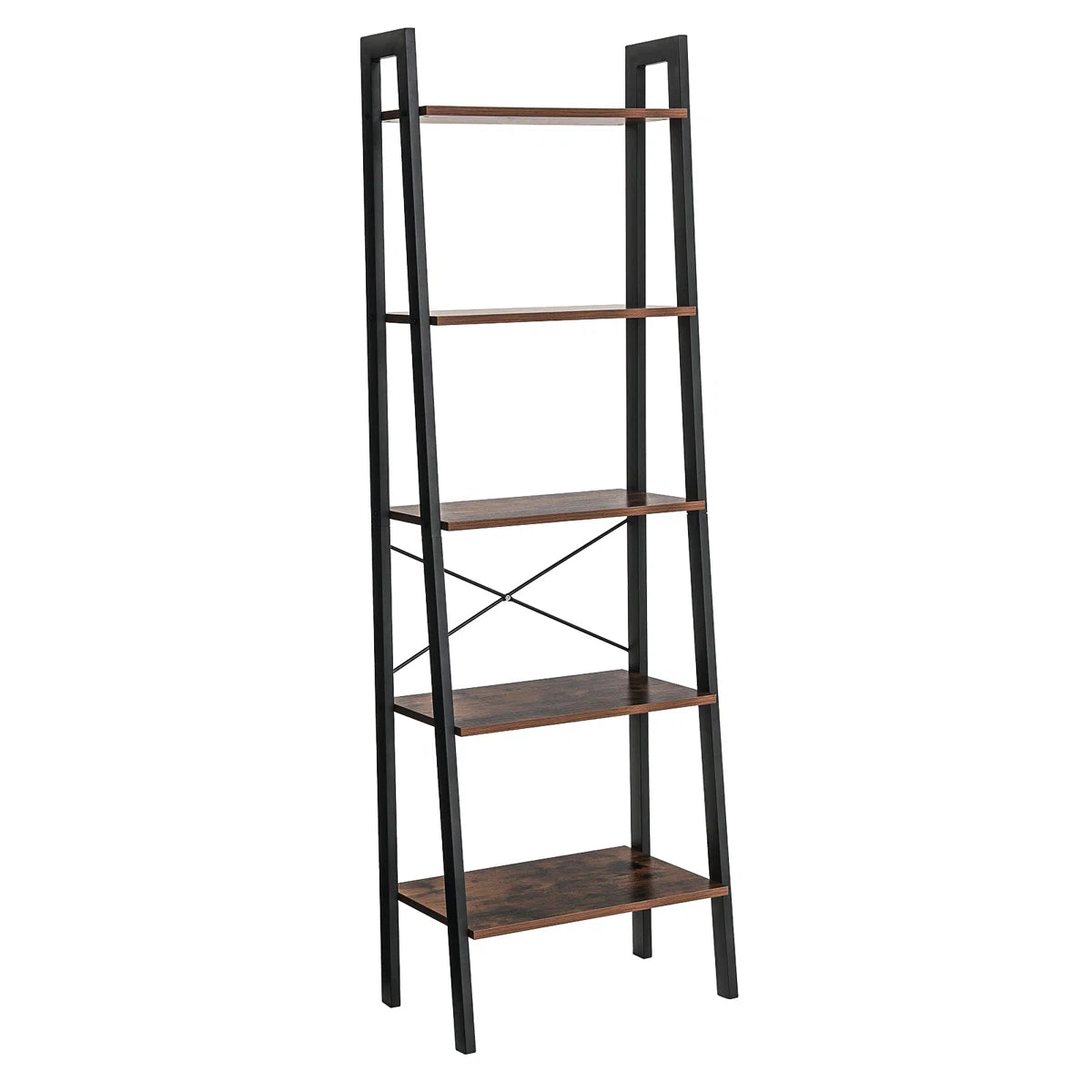 5-Tier Ladder Bookcase – Modern Industrial Design