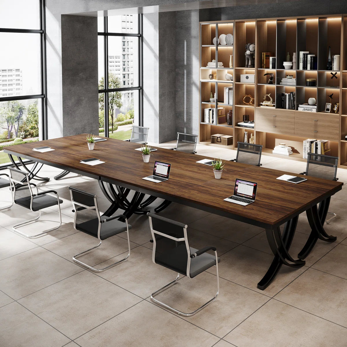 Jaline 78.74'' Rectangle Conference Table (Set of 4)-OUCH CART 