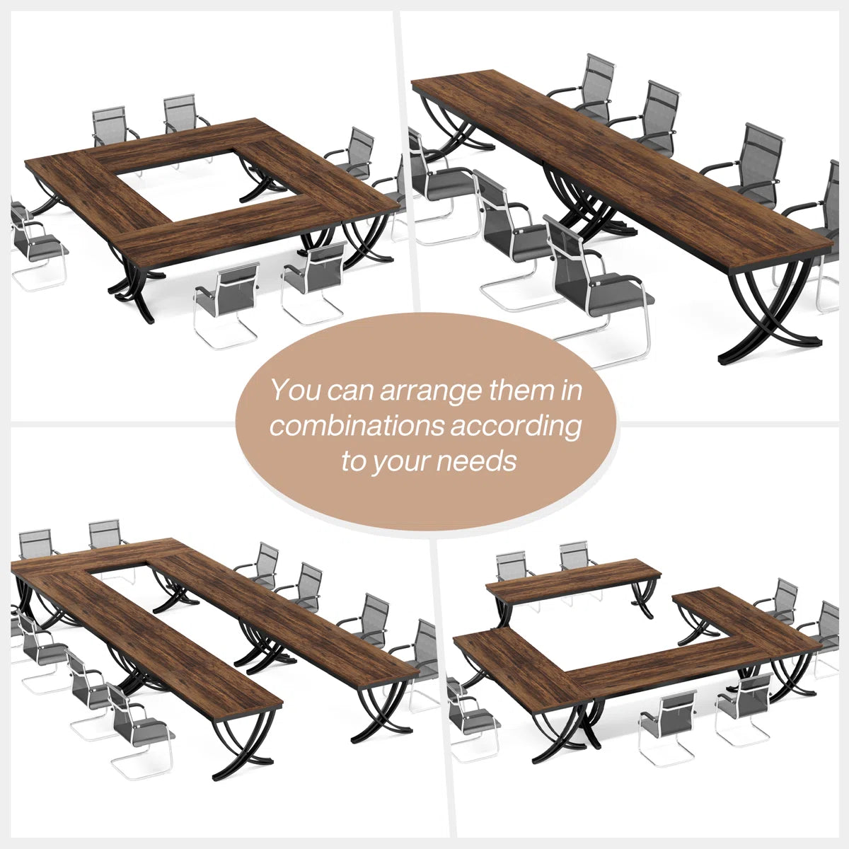 Jaline 78.74'' Rectangle Conference Table (Set of 4)