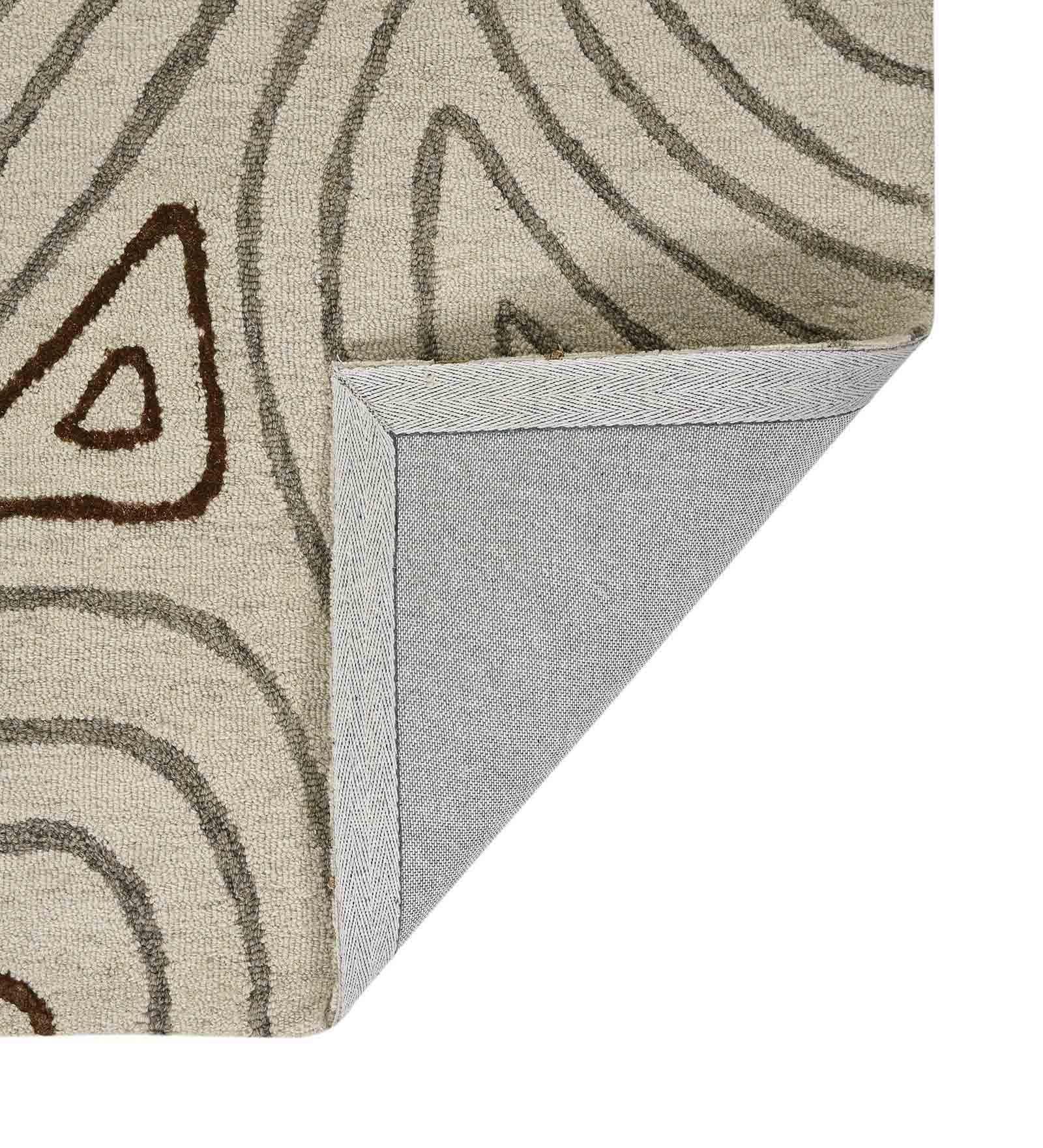 KHAKI Wool & Viscose Canyan 4x6 Feet Hand-Tufted Carpet - Rug - Ouch Cart 