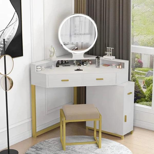 Cykron Drey Vanity dressing table design with mirror with stool - Ouch Cart 