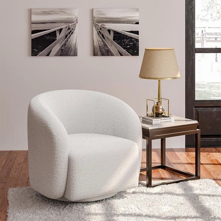 Jhirayr Wide Velvet Upholstered Swivel Sofa Chair - Ouch Cart 