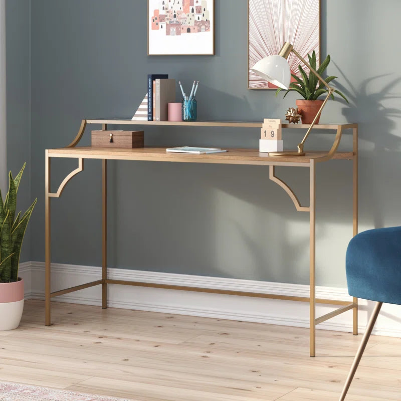 Corner Metal Base Writing Desk