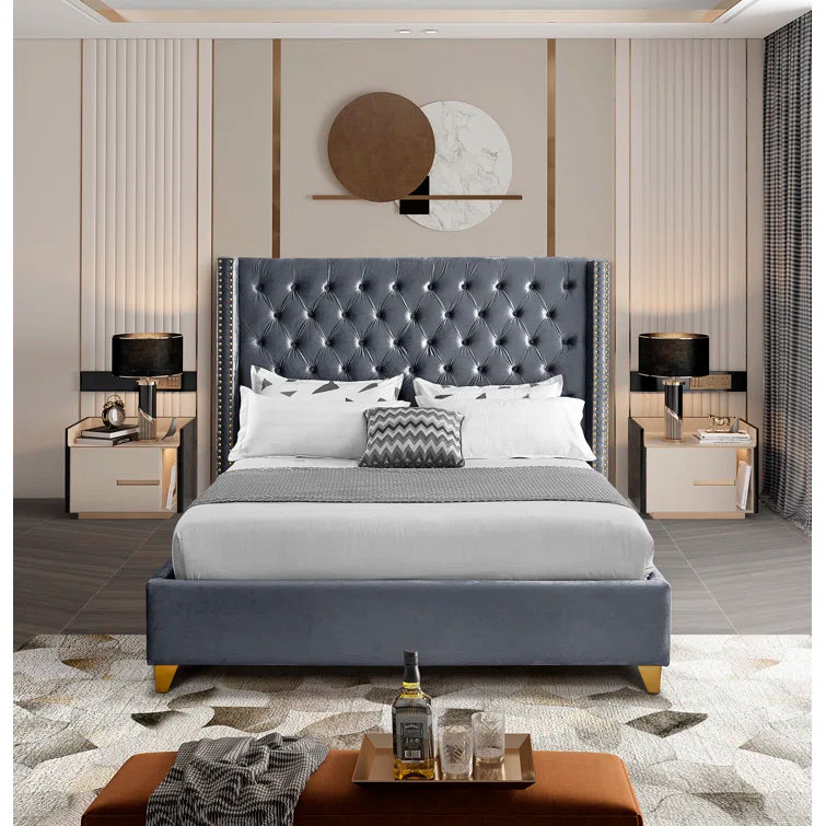 Joclynn Upholstered Wingback Bed